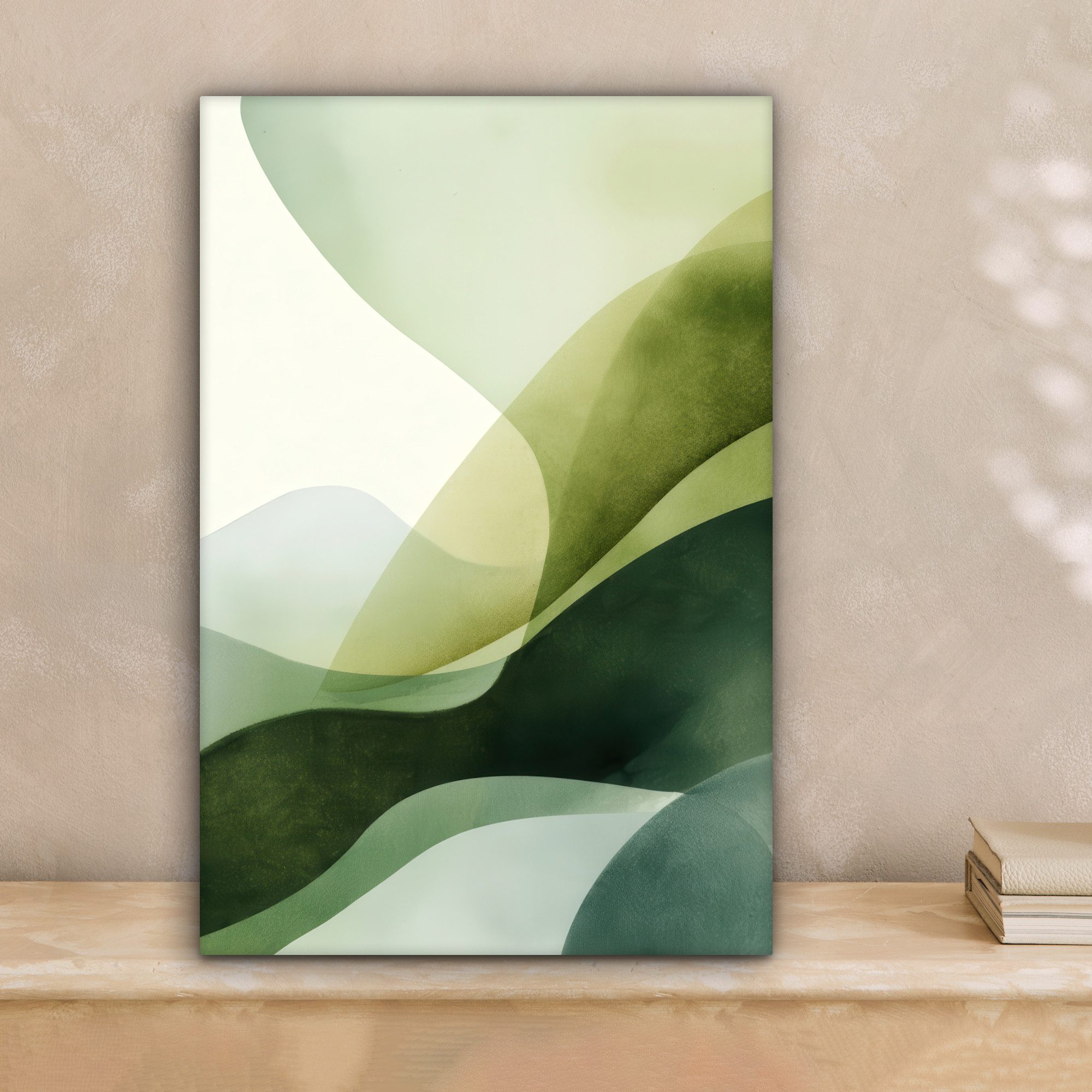 OneMillionCanvasses® Leinwandbild Wellen - Abstrakt - Hellgrün - Ornamental günstig online kaufen