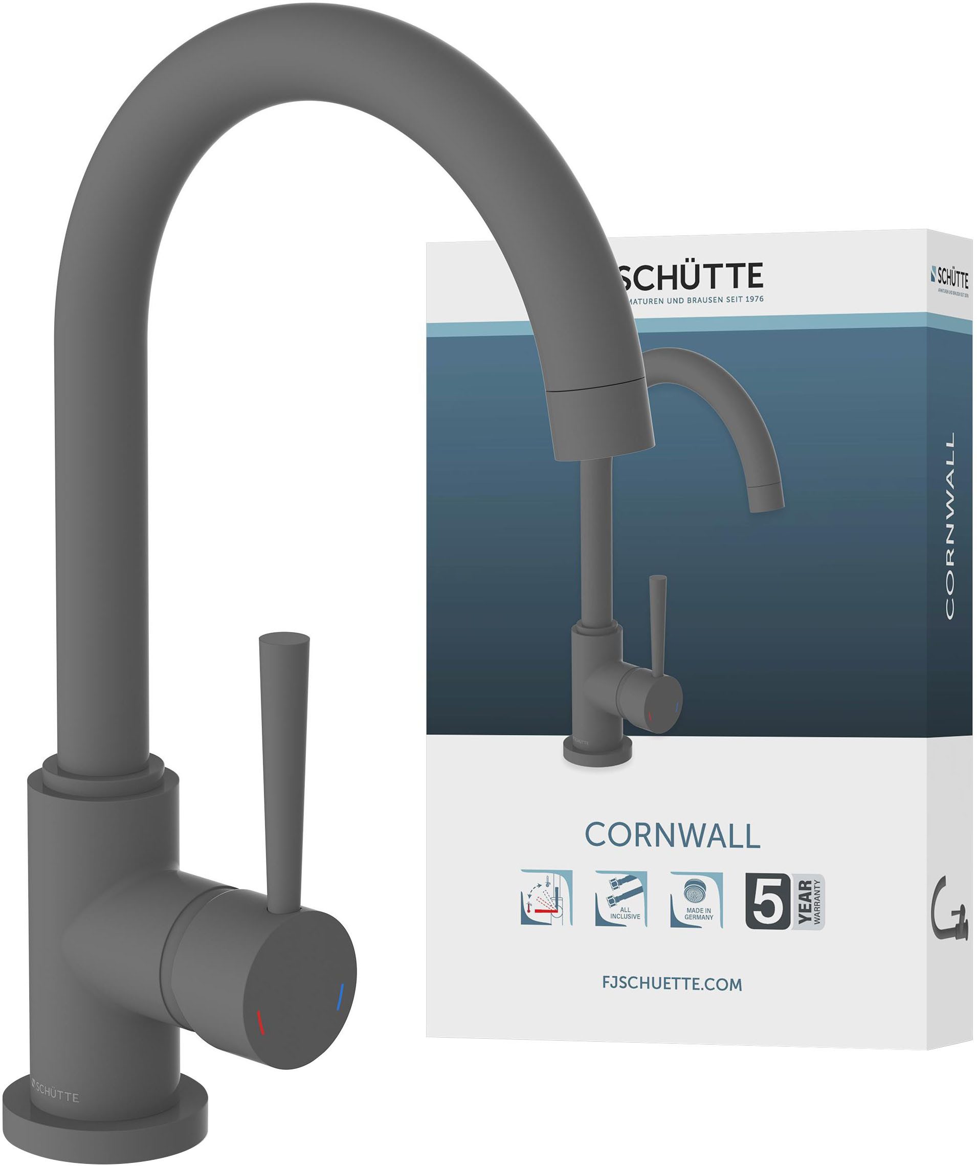 Schütte Spültischarmatur CORNWALL energiesparender Cold-Start, 360° schwenk günstig online kaufen