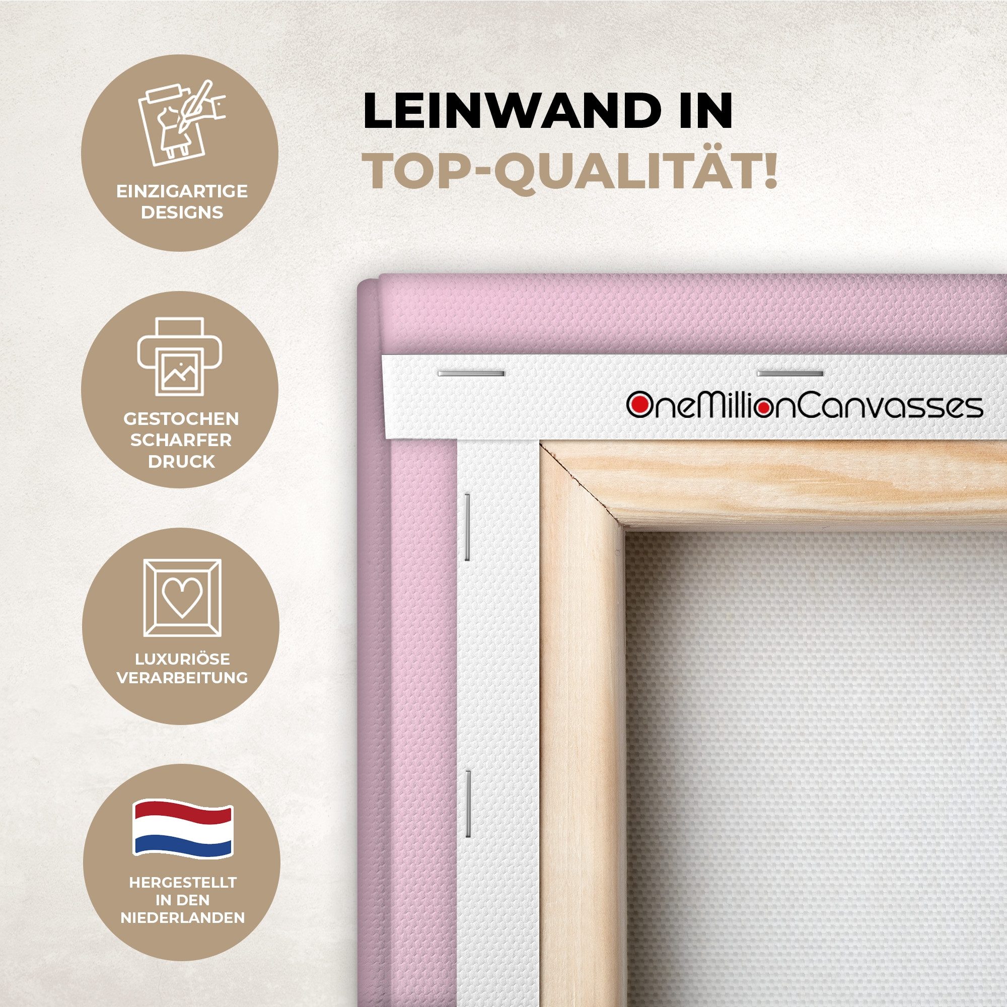 OneMillionCanvasses® Leinwandbild Liebe - Herz - Valentinstag, Fotodruck (1 St), Leinwandbilder XXL Wohnzimmer, Deko Aesthetic 150x100 cm