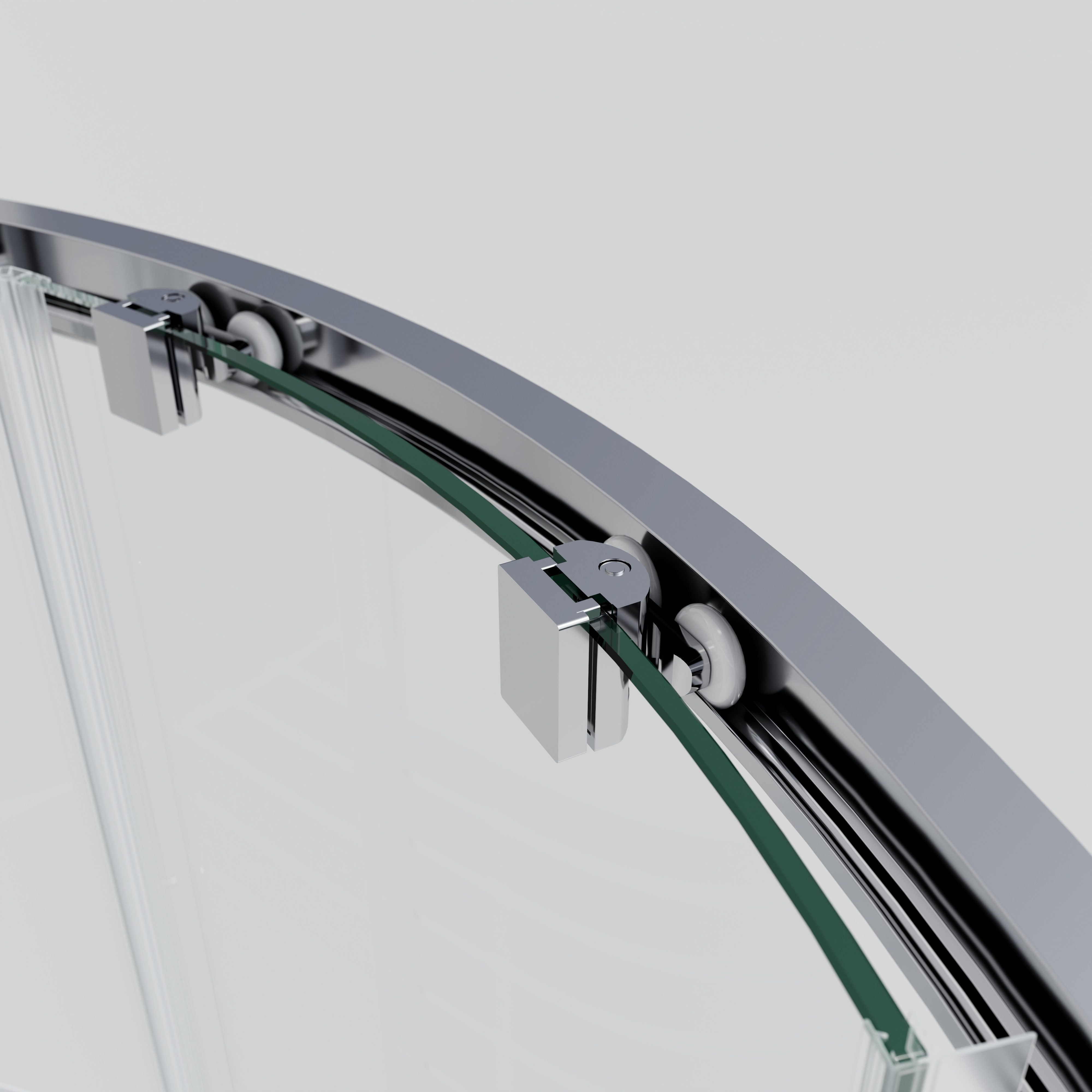 welltime Runddusche New Trento mit Streifendekor, BxT: 80x80 cm, Einscheibensicherheitsglas, Extrahohe 195cm, 6mm ESG, verbessertes Rollensystem, Streifendekor