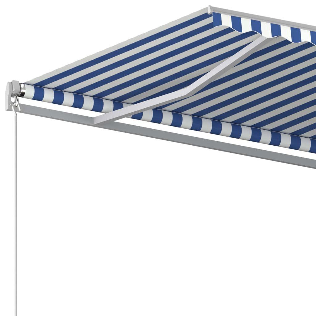 vidaXL Markise 400 x 350 cm Gelenkarmmarkise Einziehbar 400x350 cm Blau und Weiß Balk