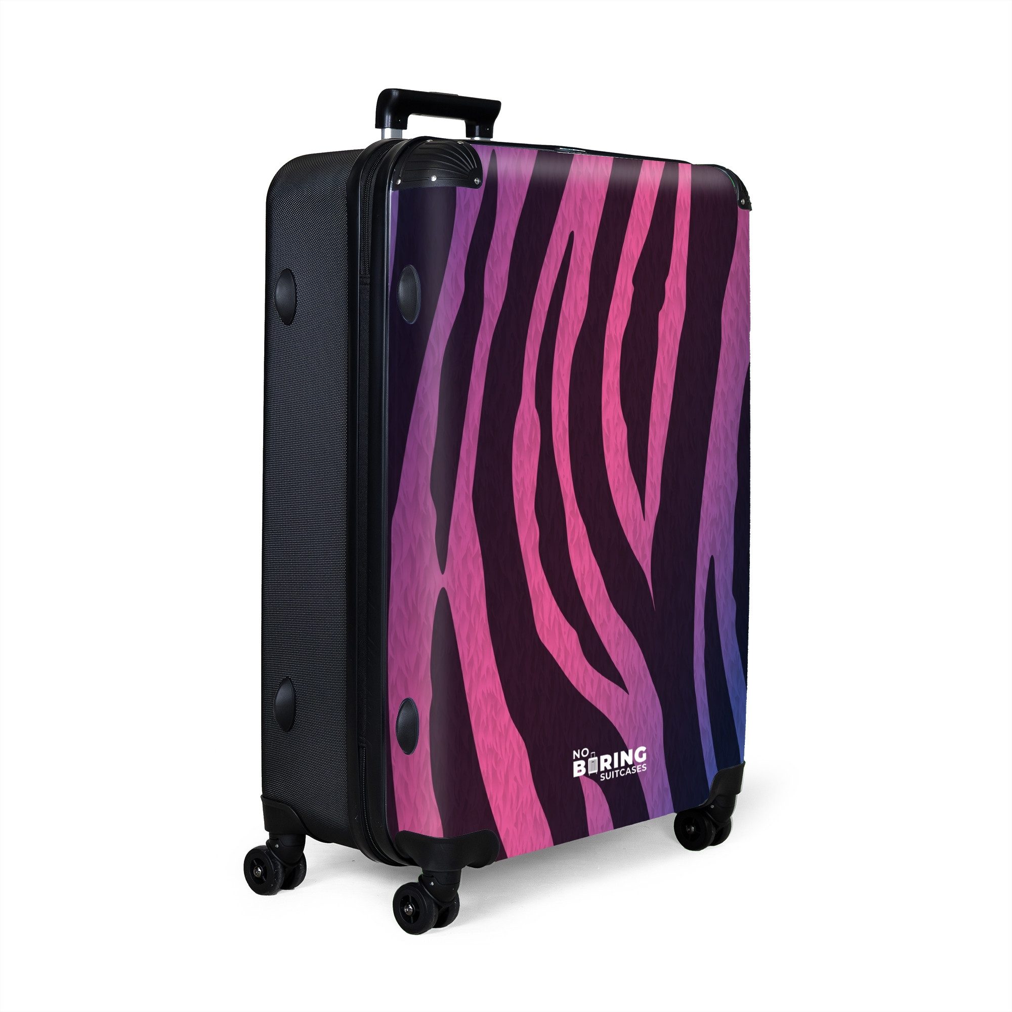 NoBoringSuitcases.com© Hartschalen-Trolley Zebramuster mit rosa und günstig online kaufen