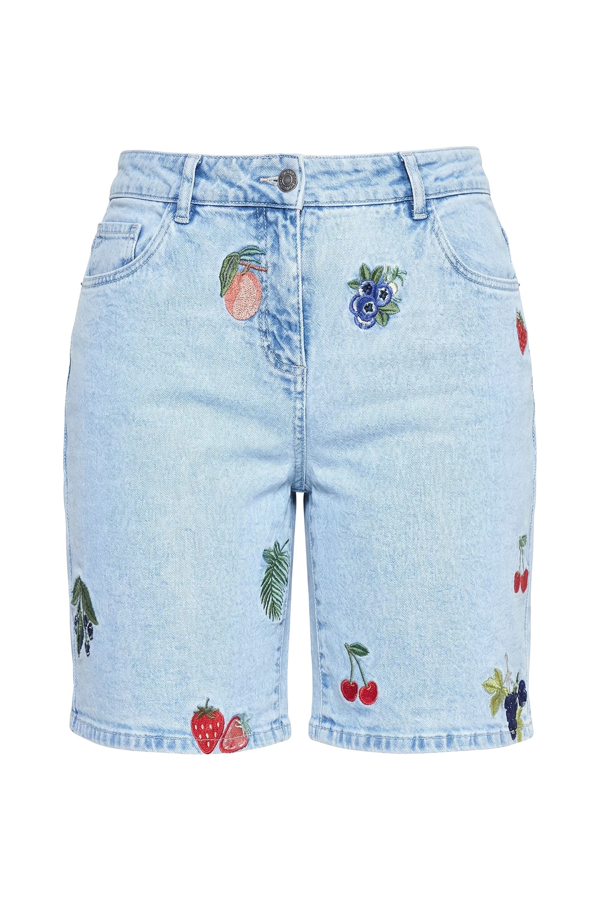 Angel of Style Regular-fit-Jeans Jeans-Bermuda Relaxed Fit Glitzersteinchen