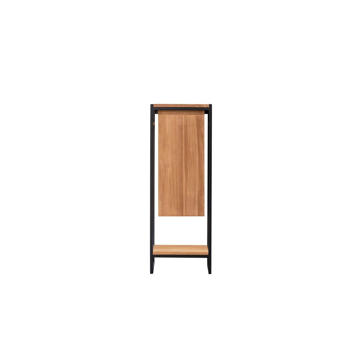 Tikamoon Hochschrank Badschrank aus Teak 44 cm Massivholz und Metall kombinierbar