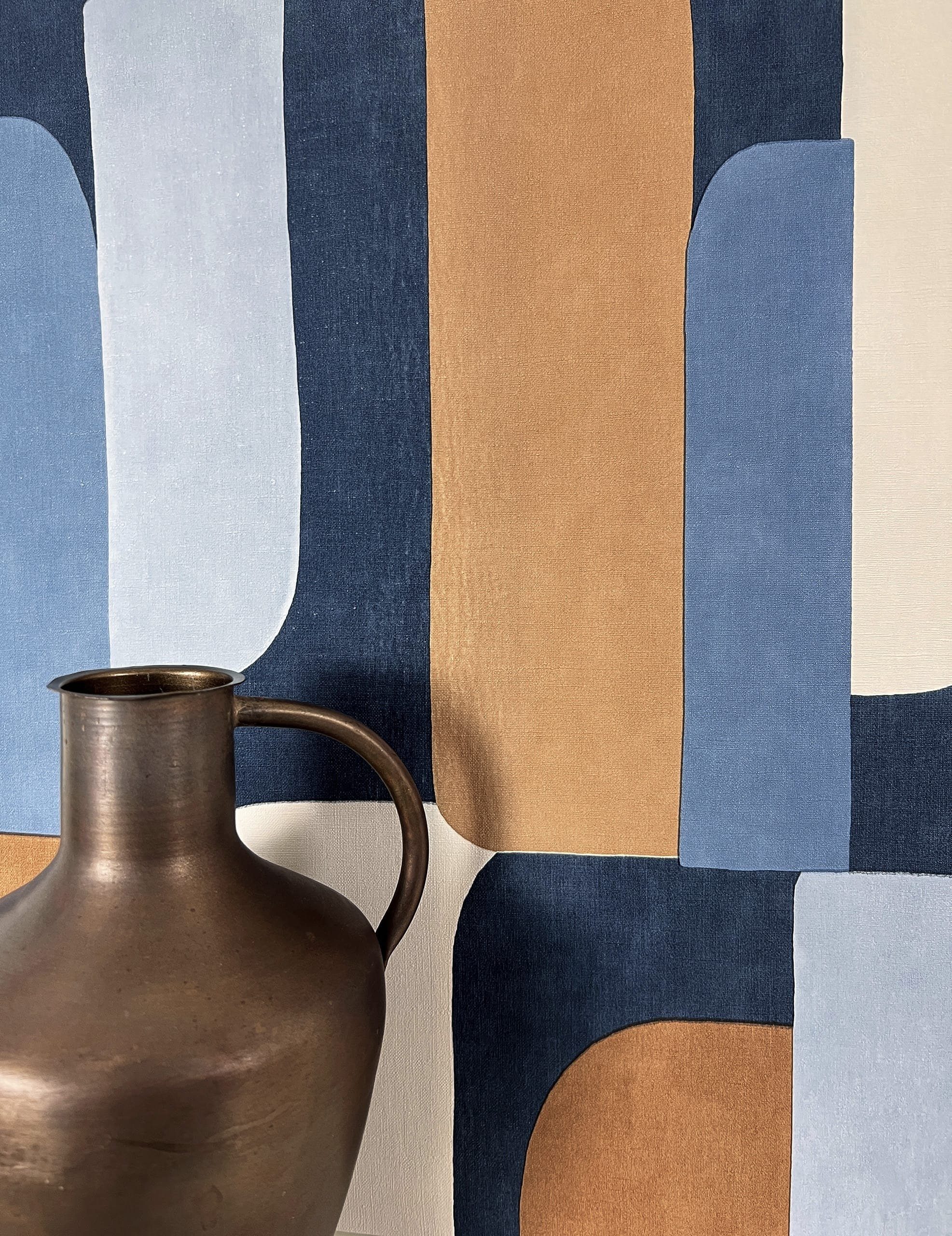 Newroom Vliestapete, Blau Tapete Modern Grafik günstig online kaufen