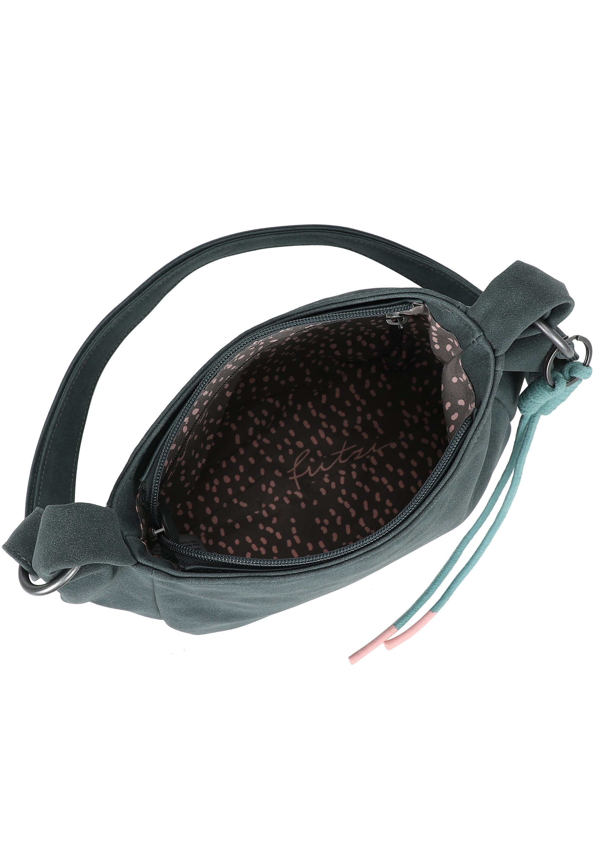 Fritzi aus Preußen Schultertasche Sue02 Suede Jacky Soft Dark Anthra, mit modischer Kordelschnur