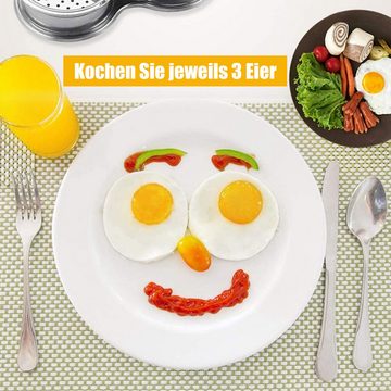 Daisred Eierkocher Egglettes Ei Wilderer Eiertrenner Pochierte Eier Eierkocherhalter, Anzahl Eier: 3 St., Edelstahl