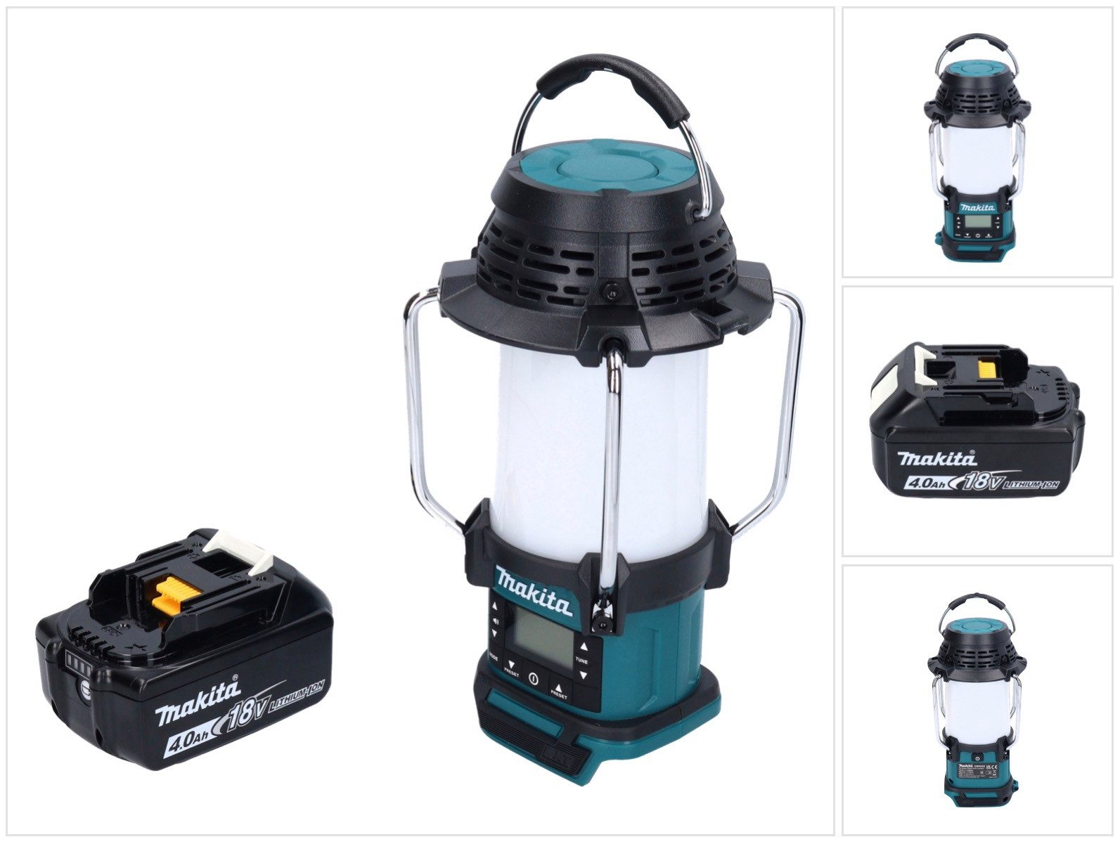 Makita DMR 055 M1 Akku Radio 18 V FM mit Laterne 360° Taschenlampe + 1x Akku Baustellenradio