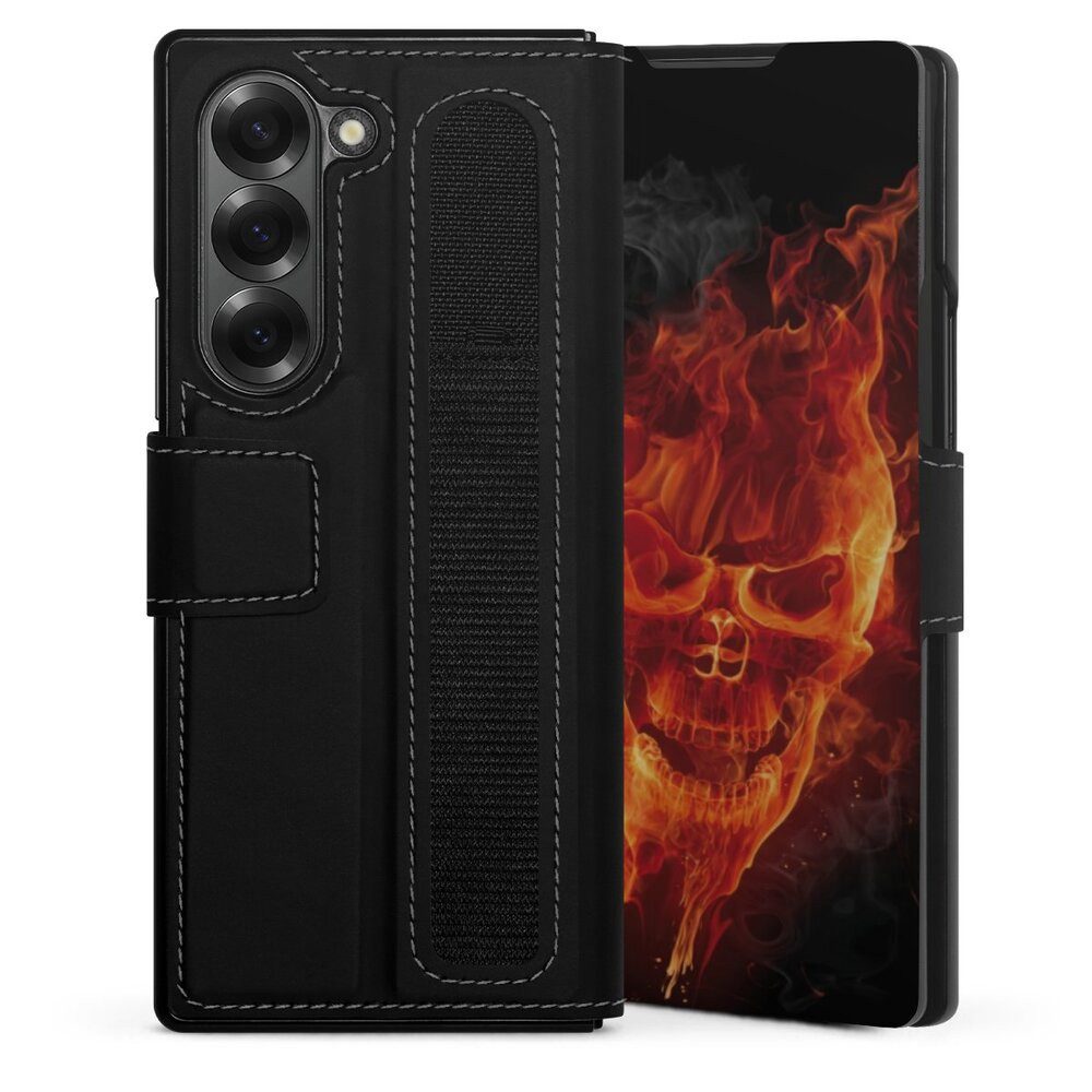 DeinDesign Handyhülle Totenkopf Feuer Schädel Burning Skull, Samsung Galaxy Z Fold 6 Hülle Handy Flip Case Wallet Cover