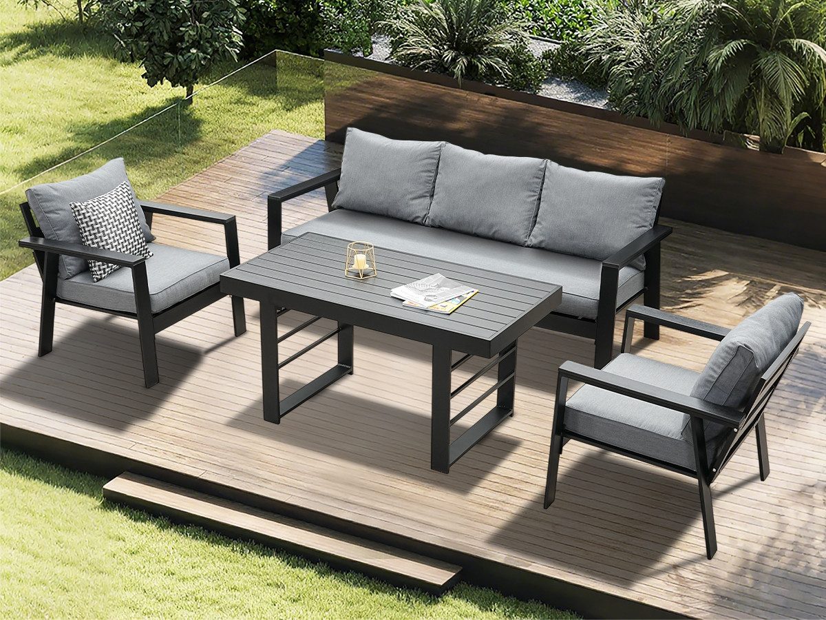 MeXo Gartenlounge-Set Gartenmöbel Set Aluminium Loungeset günstig online kaufen