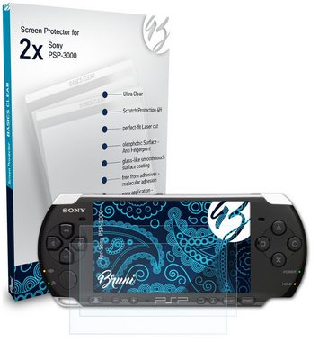 Bruni Schutzfolie Glasklare Displayschutzfolie für Sony PSP-3000, (2 Folien), praktisch unsichtbar