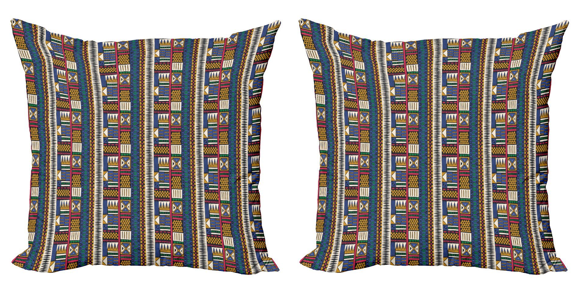 Kissenbezüge Modern Accent Doppelseitiger Digitaldruck, Abakuhaus (2 Stück), Boho Tribal Motive Leuchtende Farben