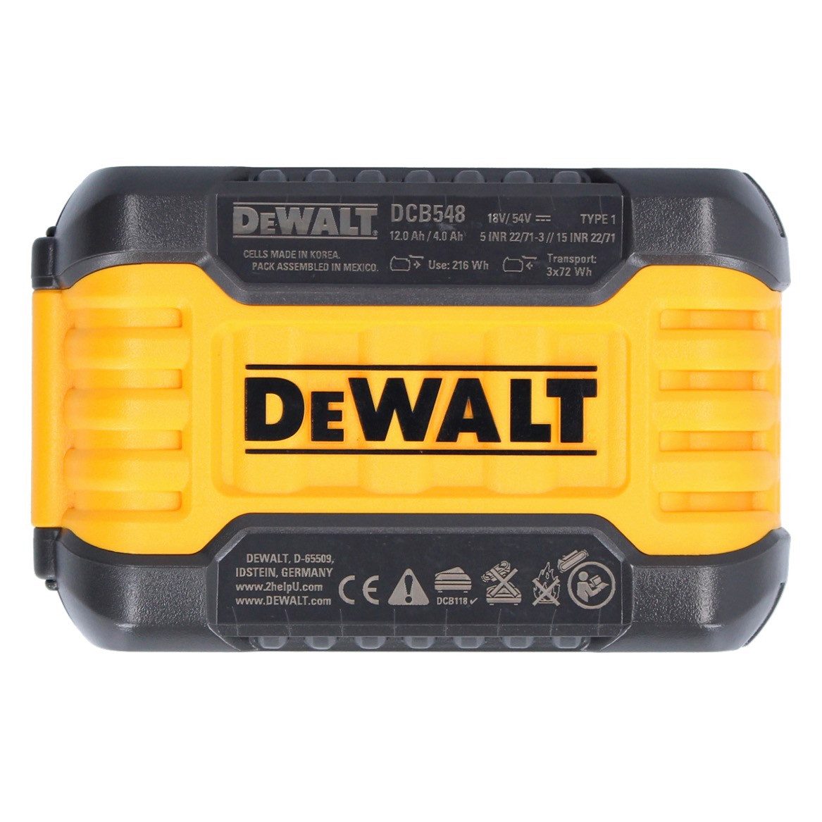 DeWalt DCB 548 Akku 18 V / 54 V max. 12 Ah / 12000 mAh Li-Ion XR FLEXVOLT Akkupacks