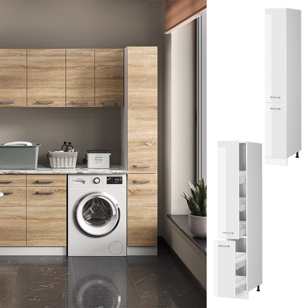 Vicco Schranksystem R-Line, Weiß Hochglanz/Weiß, 30 günstig online kaufen