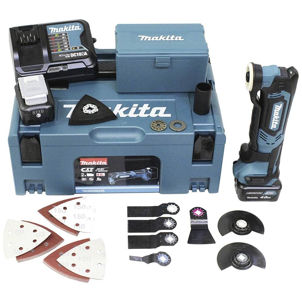 Makita Akku-Multifunktionswerkzeug Akku-Multifunktionswerkzeug TM30DSMJX5, inkl. 2. Akku, inkl. Ladegerät, inkl. Koffer