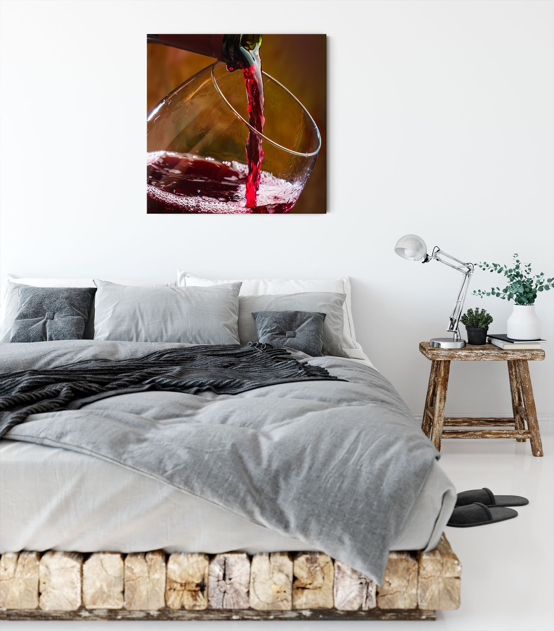Pixxprint Leinwandbild Edler Rotwein, Edler Rotwein (1 St), Leinwandbild fertig bespannt, inkl. Zackenaufhänger