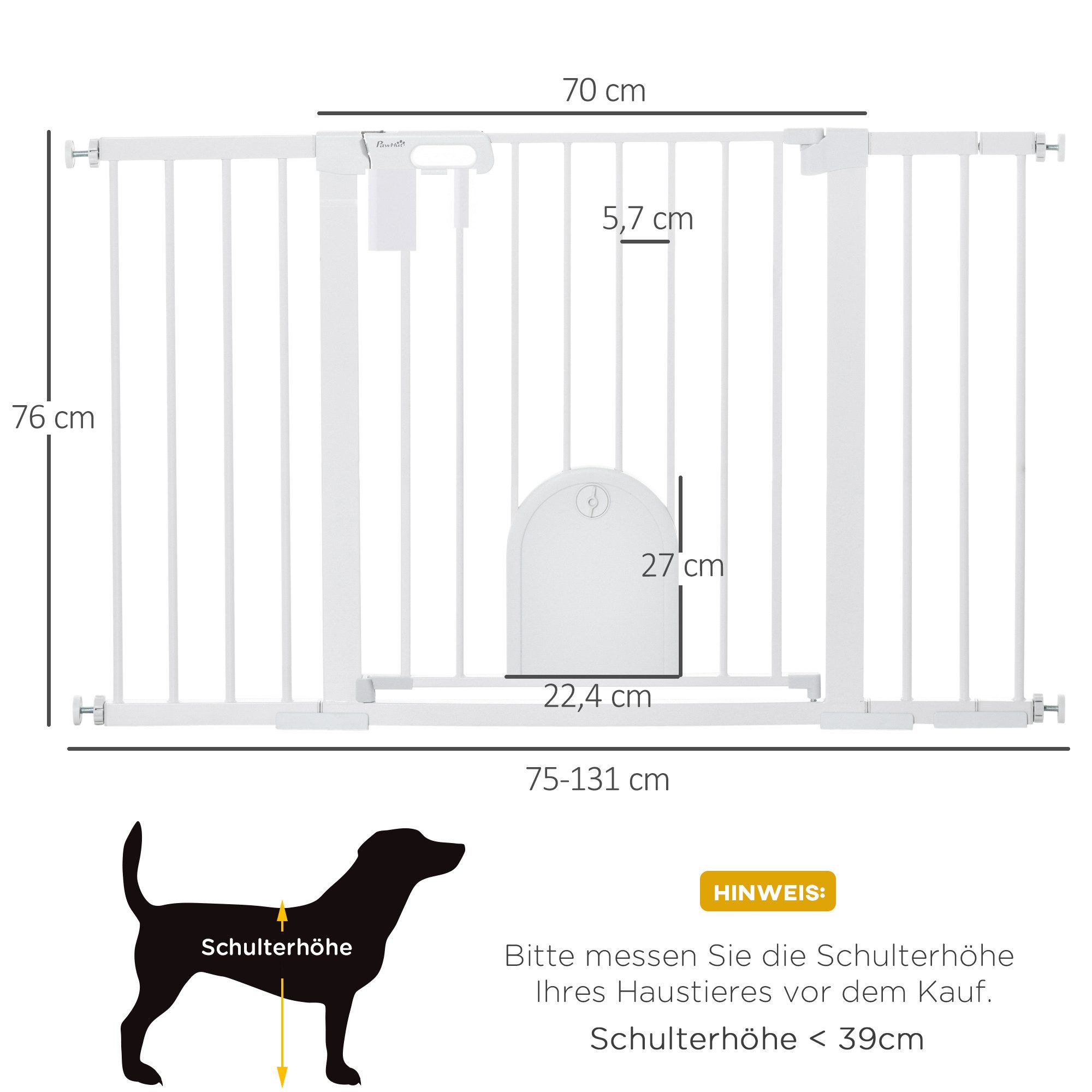 MC Star Türschutzgitter Treppenschutzgitter 75-131cm Klemmbefestigung günstig online kaufen