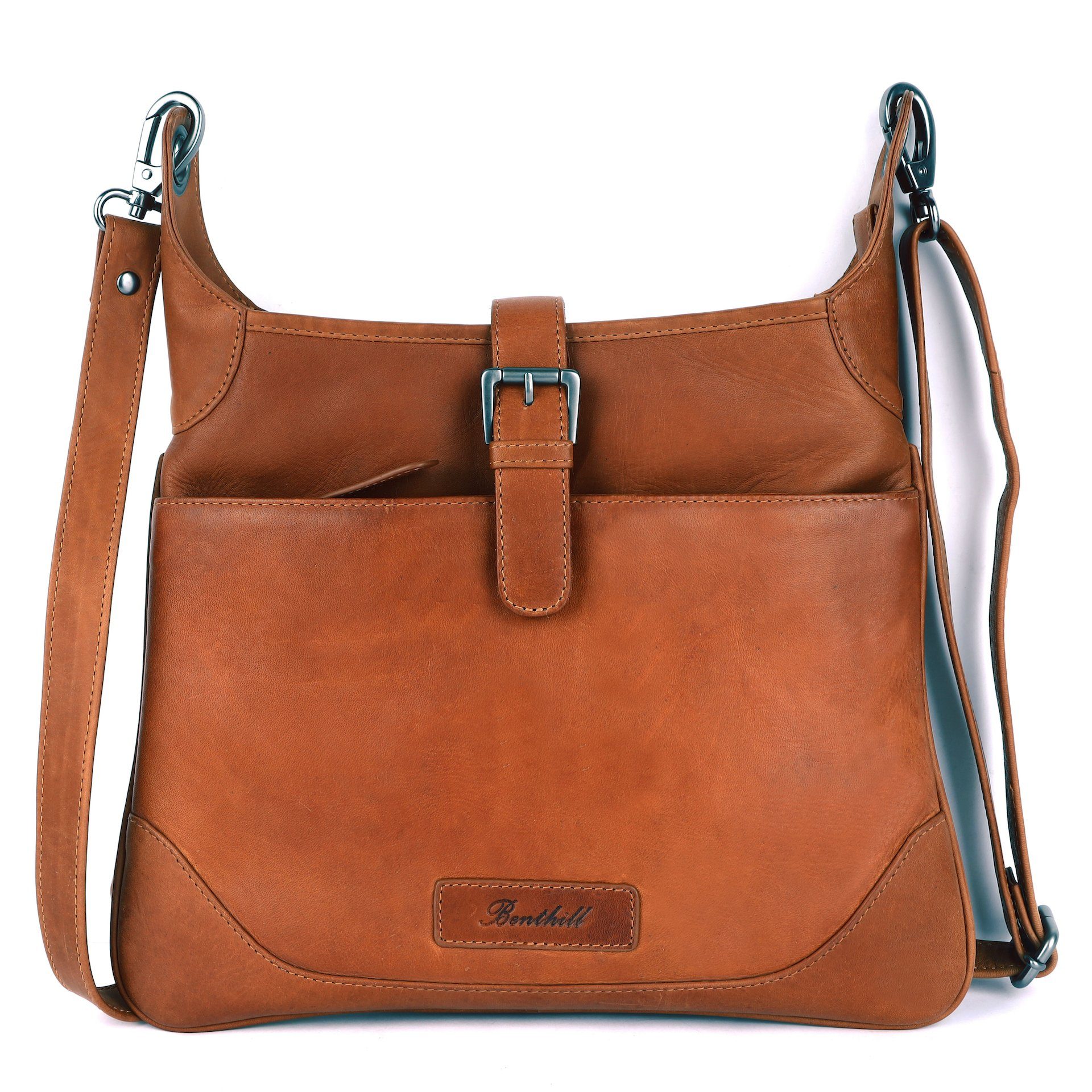 Benthill Umhängetasche Damen Echt Leder Umhängetasche Shopper Vintage Schultertasche Tasche, Schultergurt / Umhängegurt Reißverschlussfach