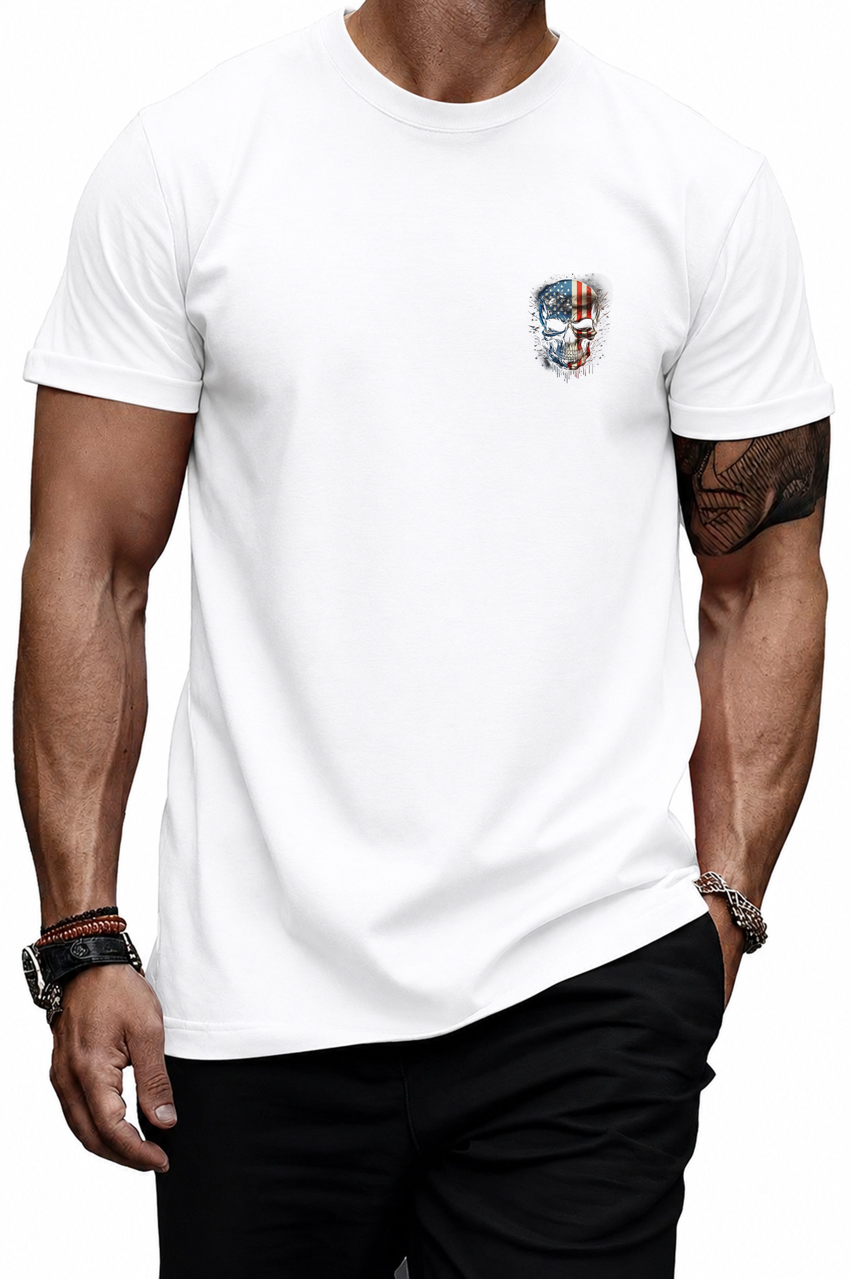 Banco T-Shirt Herren Shirt Skull Totenkopf Schädel Skelett USA US aus Baumwolle