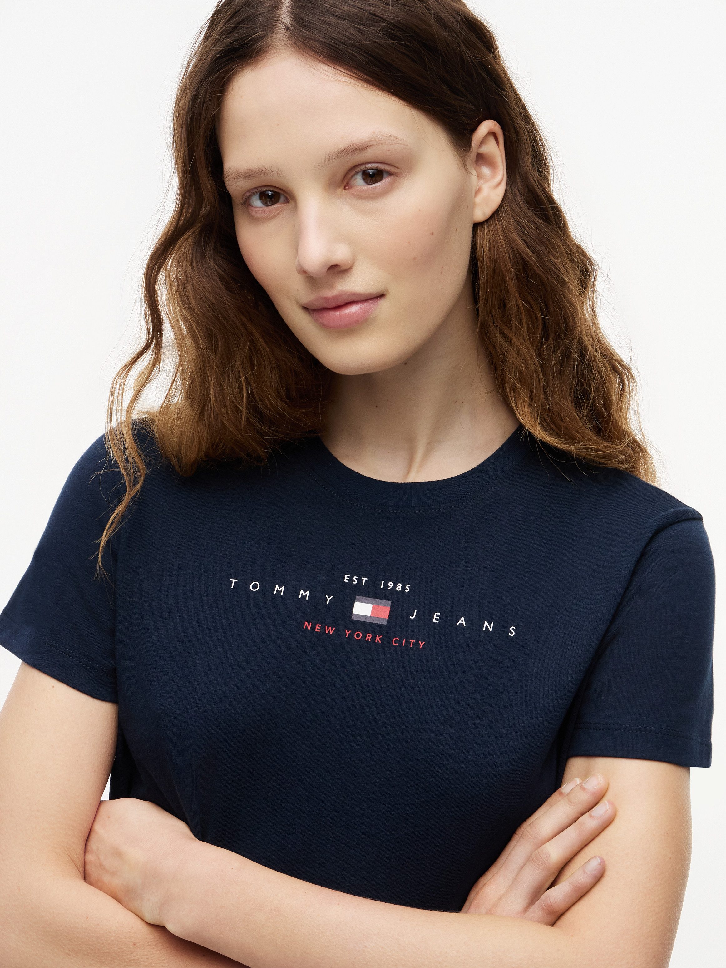 Tommy Jeans Kurzarmshirt TJW REG US LINEAR SS TEE Baumwollmischung, regular fit, Logo – Bild 3 von 5