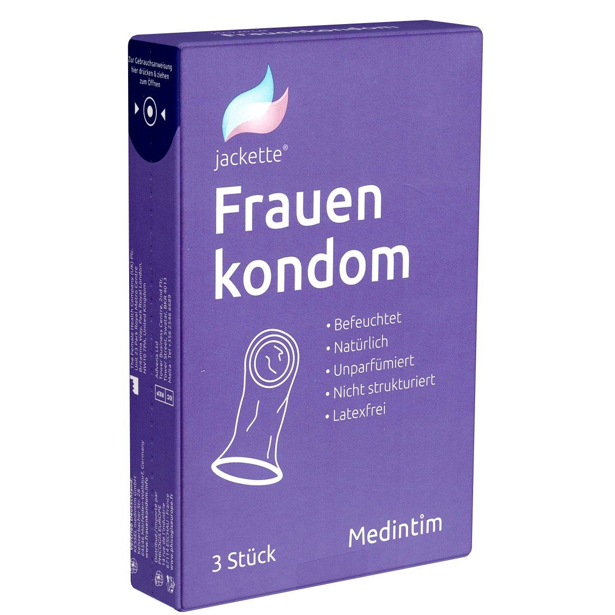 Medintim Kondome jackette® Packung mit, 3 St., latexfreie Frauenkondome