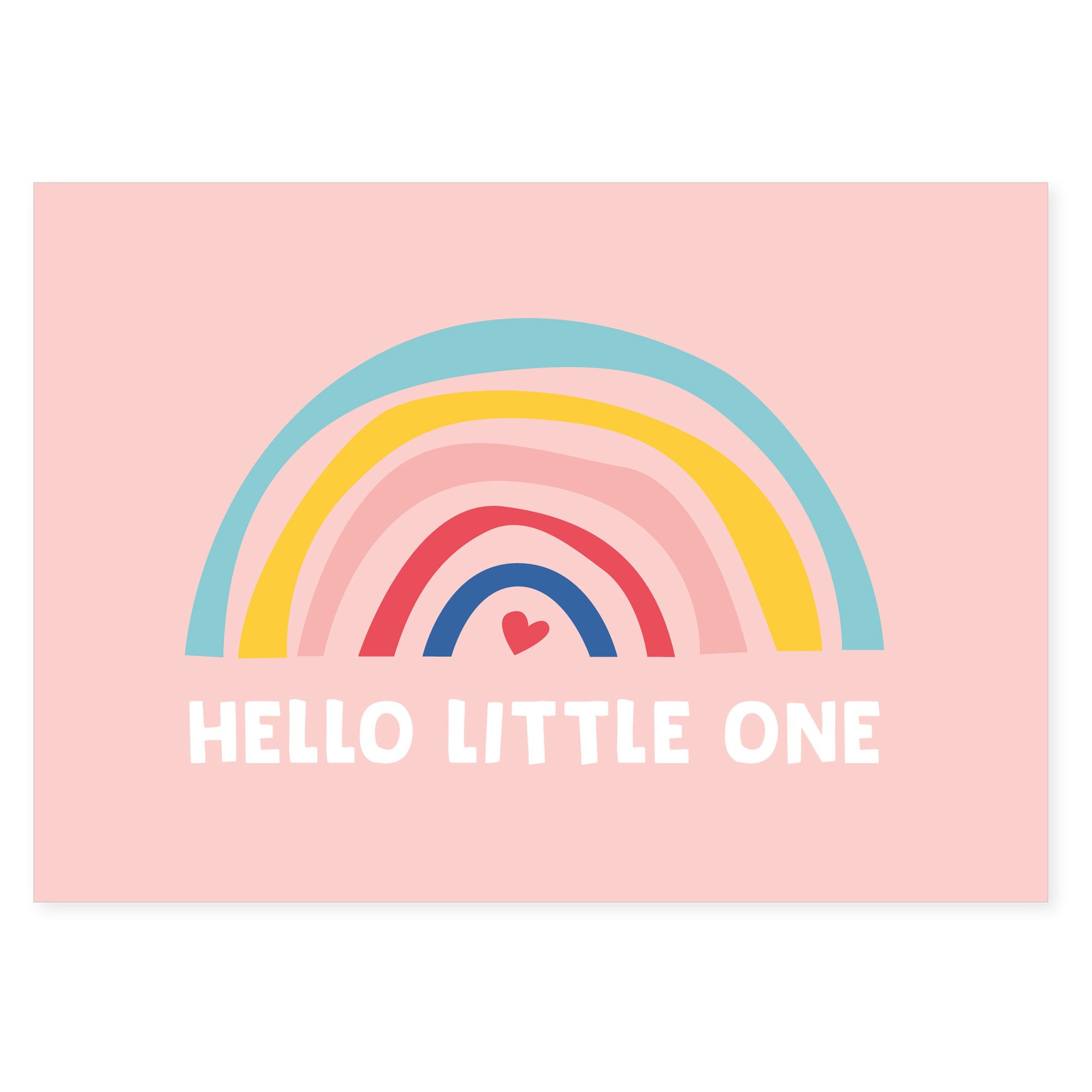 Postkarte Postkarte "Hello little one" (rosa) aus Recyclingpapier zur Geburt