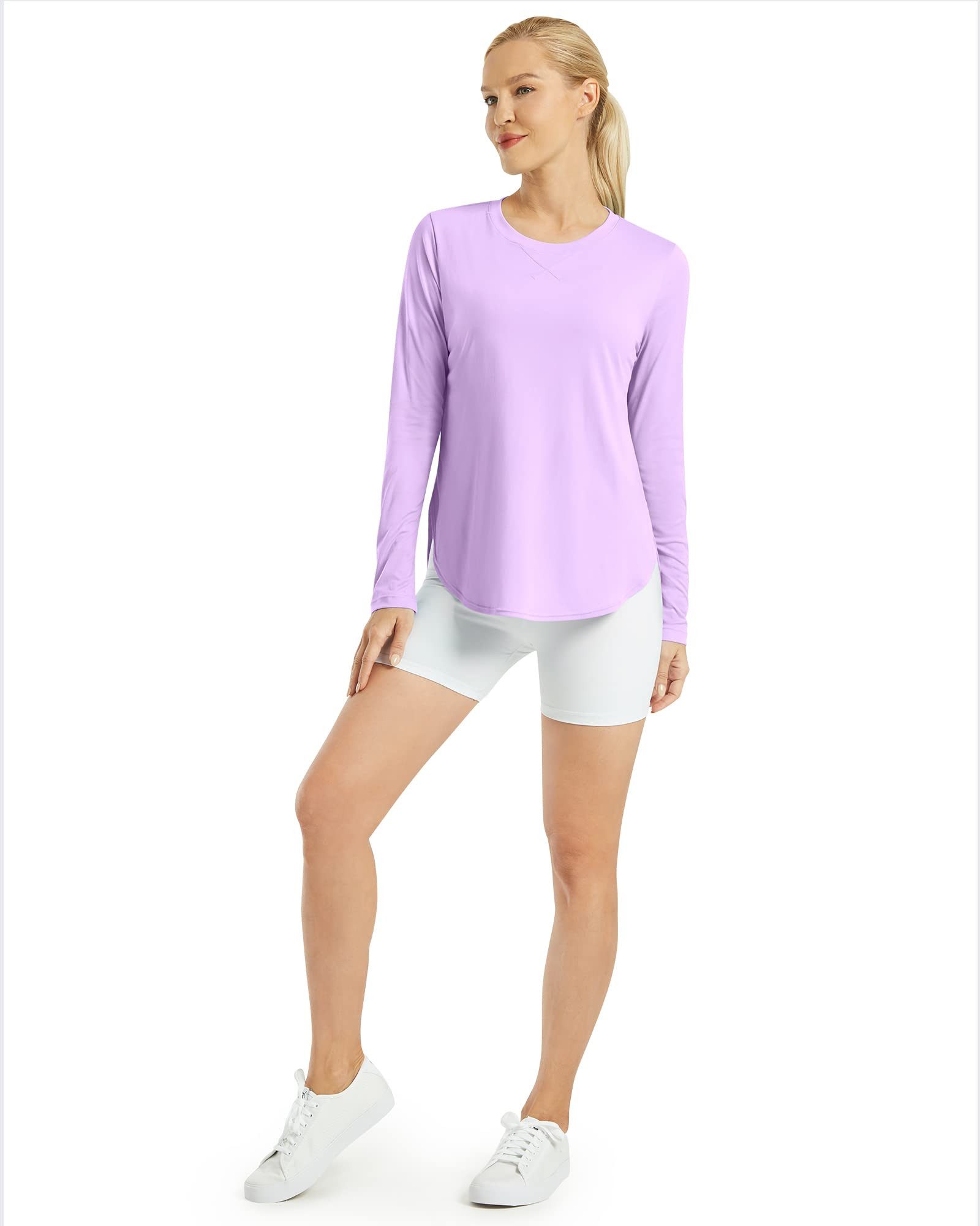 G4Free Langarmshirt Damen Langarmshirt UPF 50+ Atmungsaktiv Trainingsshirt UPF 50+ UV-Schutz,Schnelltrocknend,Atmungsaktiv, Hohe Seitenschlitze