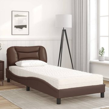 vidaXL Bett Bett mit Matratze Braun 80x200 cm Kunstleder