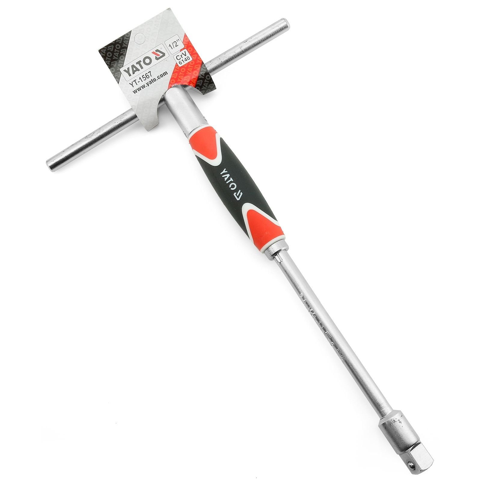 Yato Steckschlüssel Steckschlüssel T-Adapter 1, 2 Zoll mit drehbarem Griff Typ YT-1567 (Robuster T-Adapter mit drehbarem Griff, für den Einsatz mit 1/2 Zoll Stecknüssen)