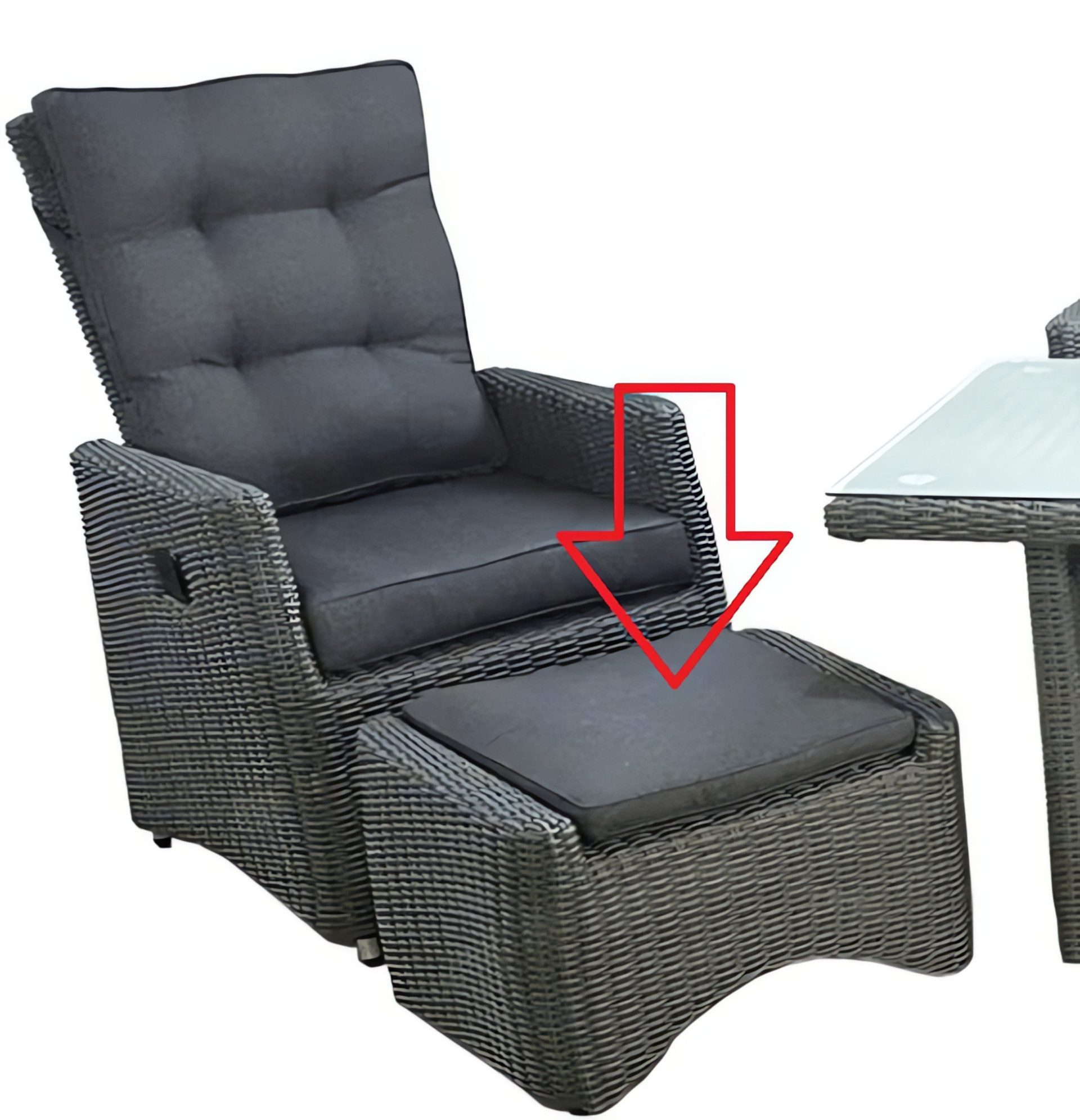 SonnenPartner Gartenlounge-Hocker Fußhocker "Roseville" incl. Kissen rustic-vintage