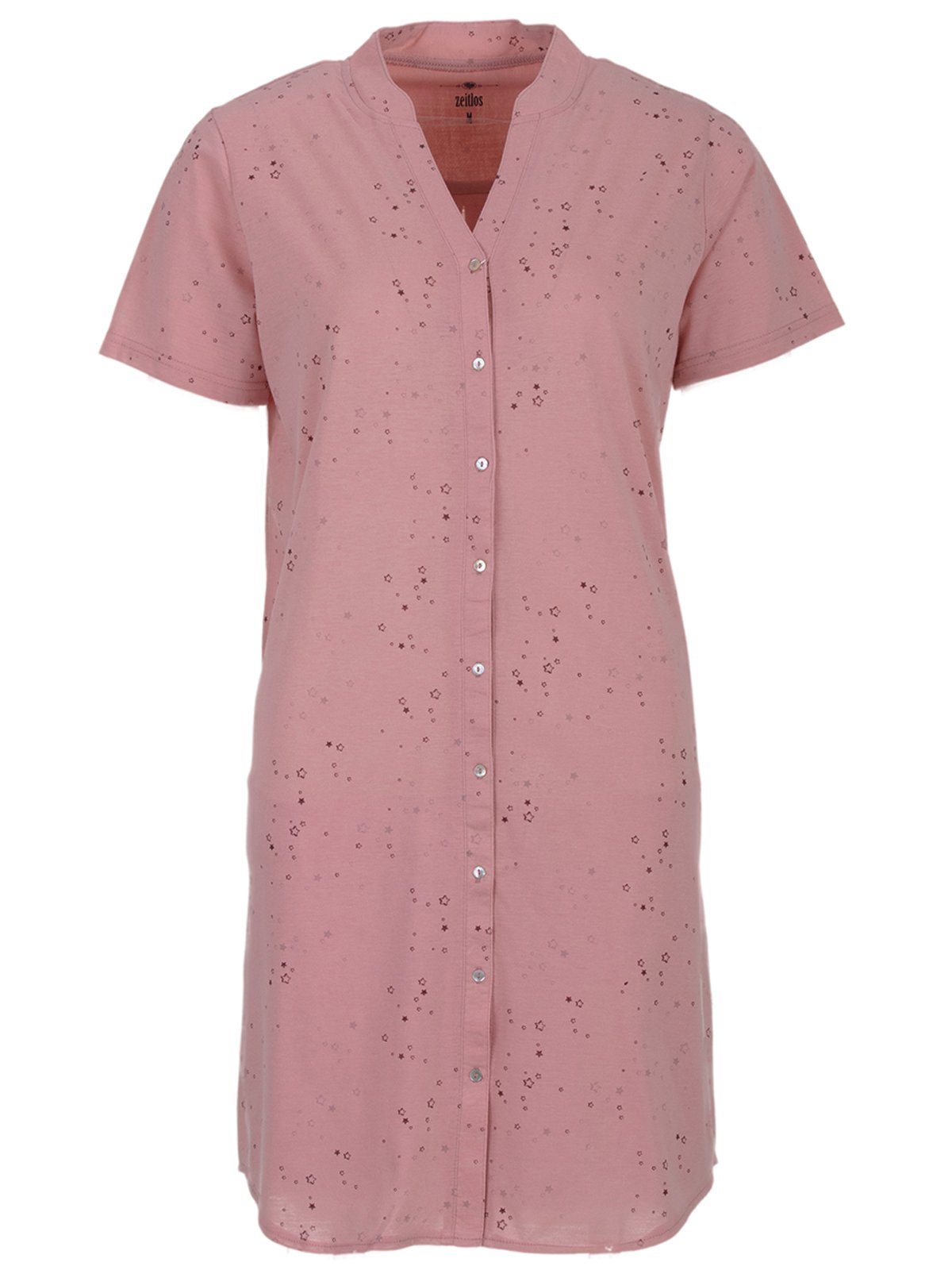 zeitlos Nachthemd Nachthemd Kurzarm - Sterne rosa