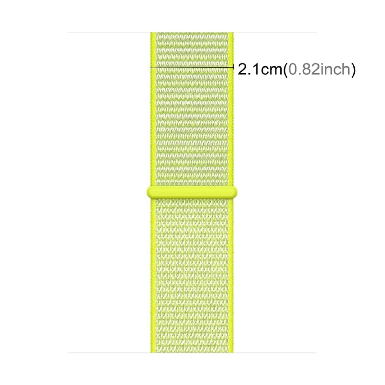 mm Licht / Loop mm 44 42 Design Armband Nylon Arm König 45 fluoreszierendes Sport / Grün mm, Smartwatch-Armband Band