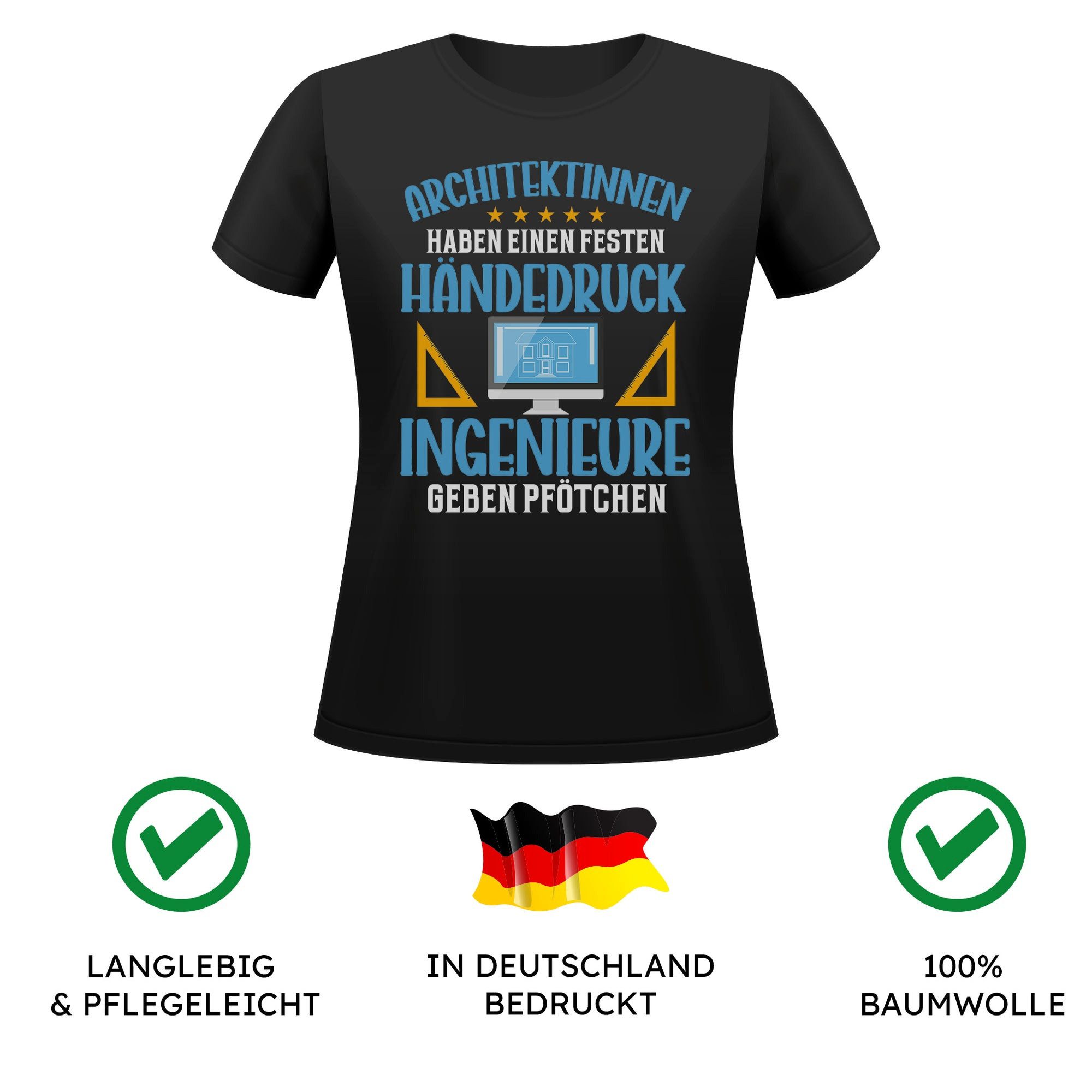 22Feels T-Shirt Architektin Geschenk Frauen Spruch Beruf Studium Abschluss IN DEUTSCHLAND BEDRUCKT
