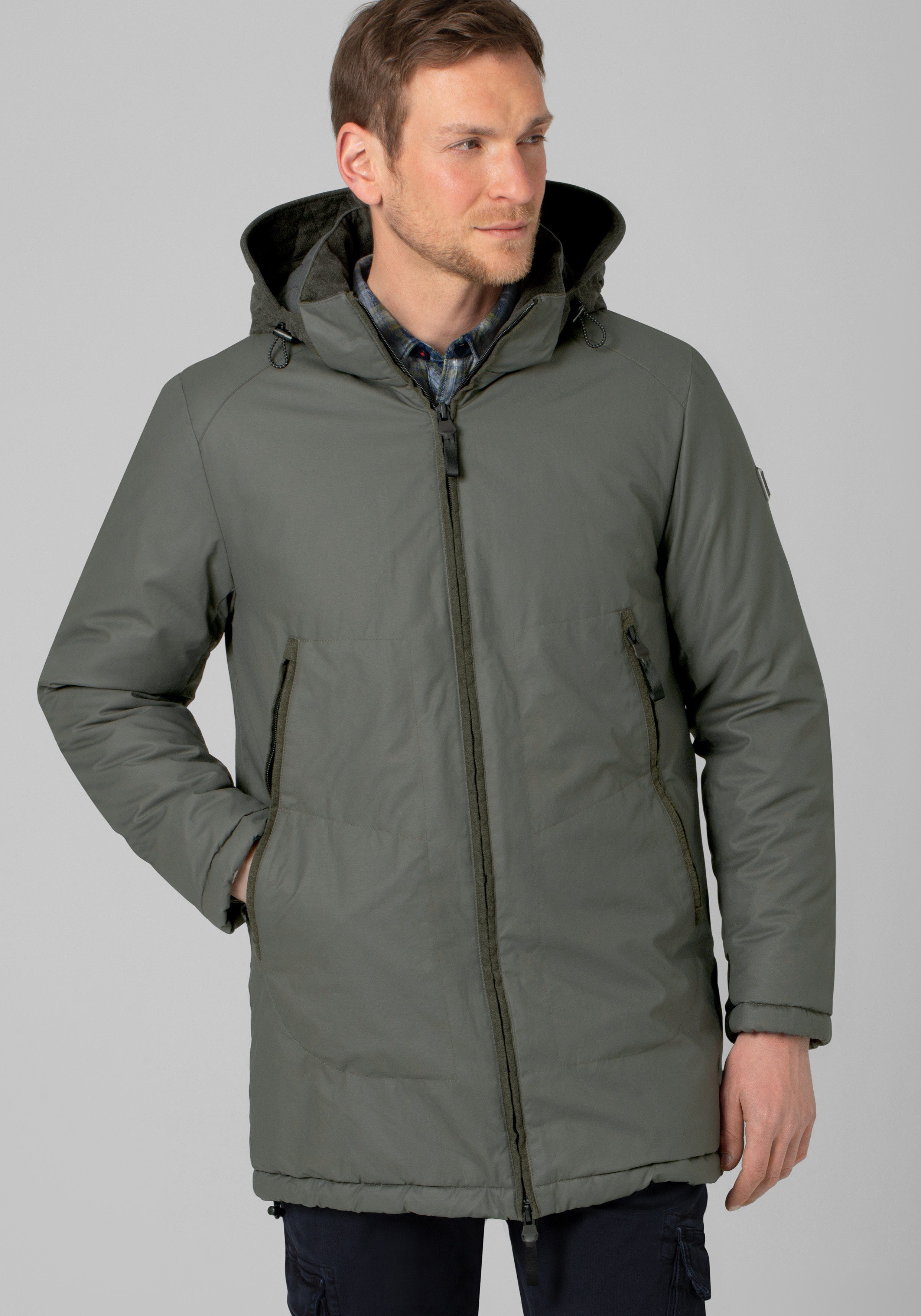 TIMEZONE Winterjacke Attachable Hood Long Jacket 1 grün