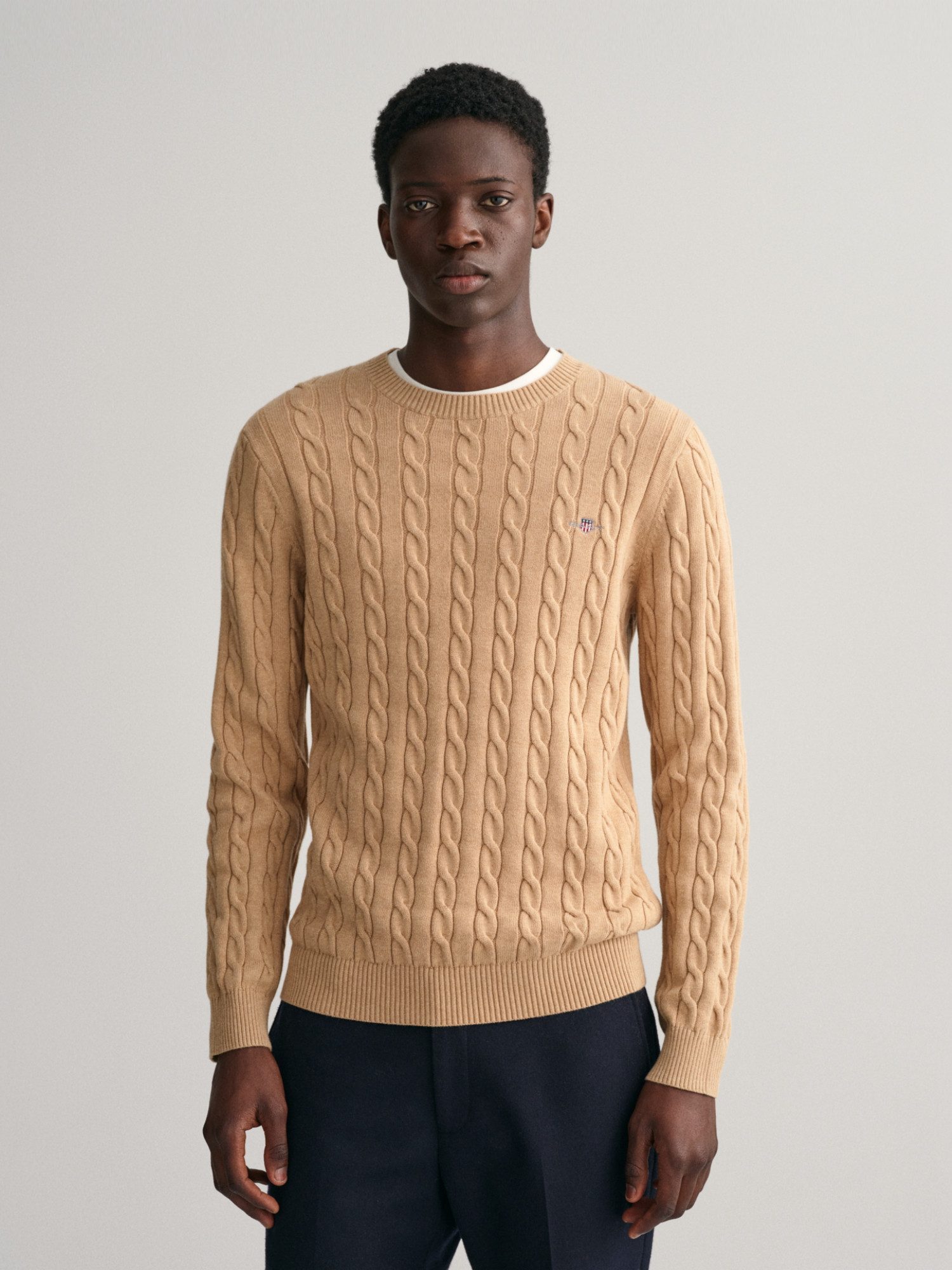 Gant Strickpullover grün,Casual,Baumwolle,Unifarben,Rundhals,Lang,Gerade