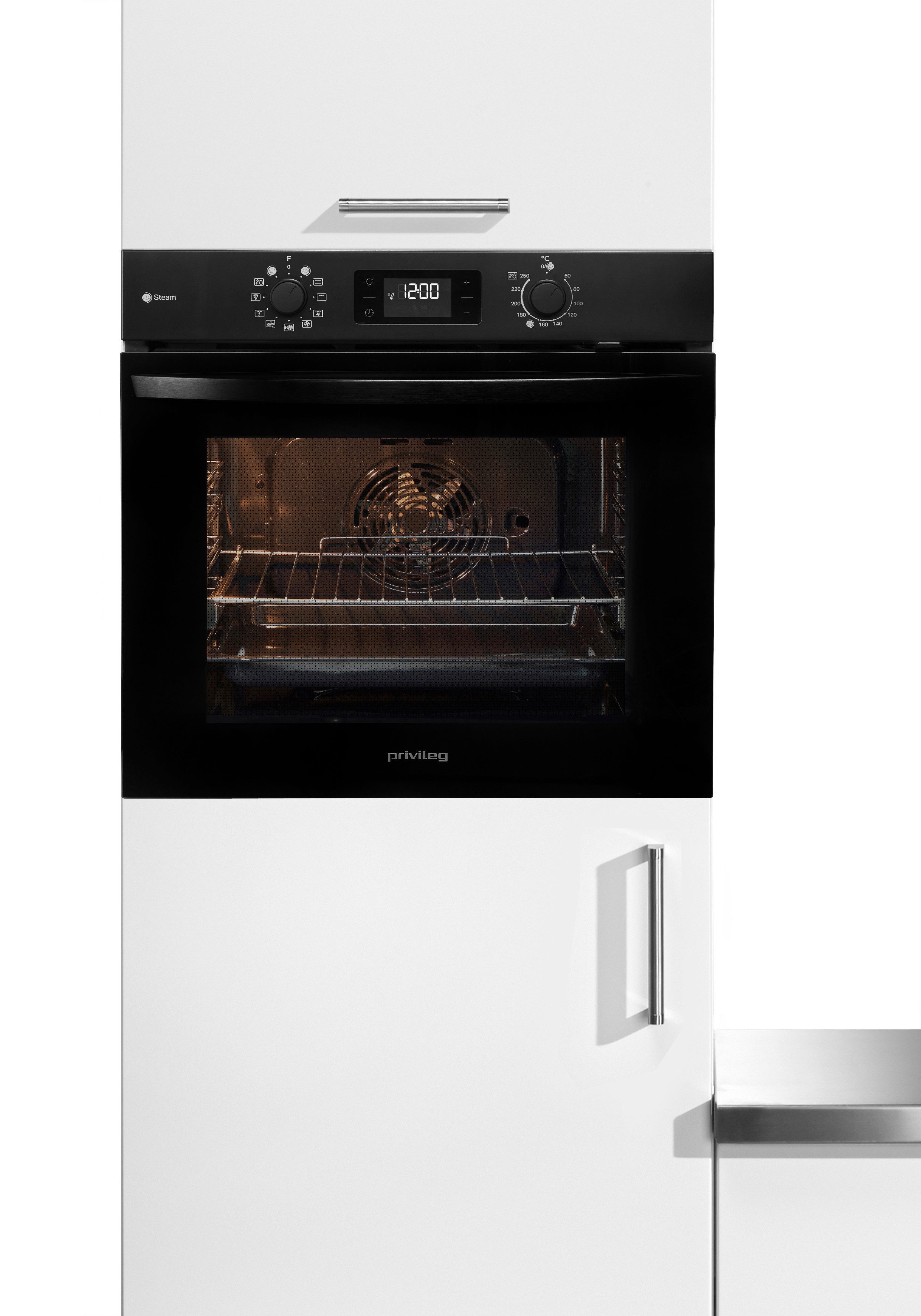 Privileg Einbaubackofen PBA2S85HU1K, mit Teilauszug, Hydrolyse, Schonendes Garen dank des Turn&Go Dampfprogrammes für beste Ergebnisse