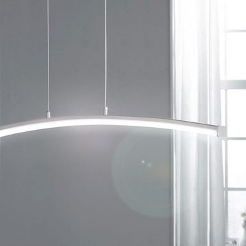 etc-shop LED Pendelleuchte, LED-Leuchtmittel fest verbaut, Warmweiß, LED Hängeleuchte silber Pendelleuchte Esszimmerlampe hängend