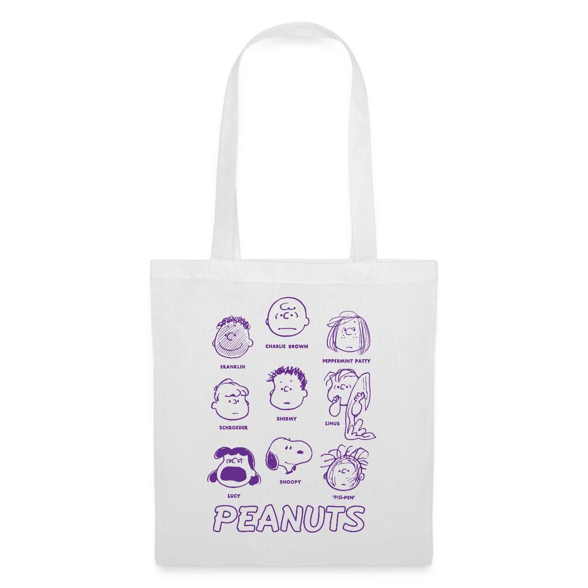 Spreadshirt Henkeltasche Peanuts Charaktere Charlie Brown Und Seine Freunde Stoffbeutel (1-tlg)