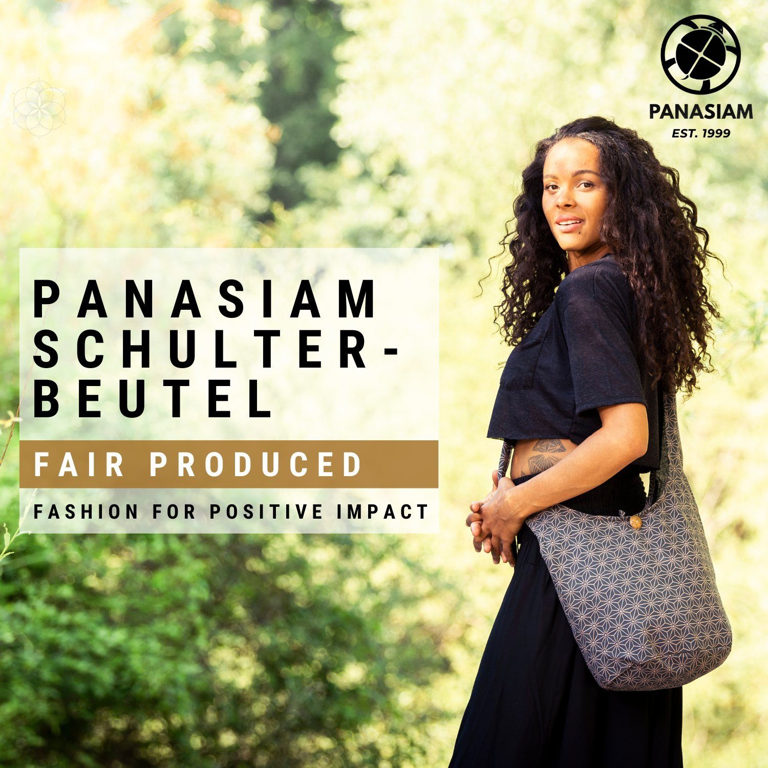 Umhängetasche PANASIAM auch als aus Wickeltasche Größen, Handtasche Schultertasche einfarbig Baumwolle in Natural 2 Beuteltasche Strandtasche Schulterbeutel oder 100%