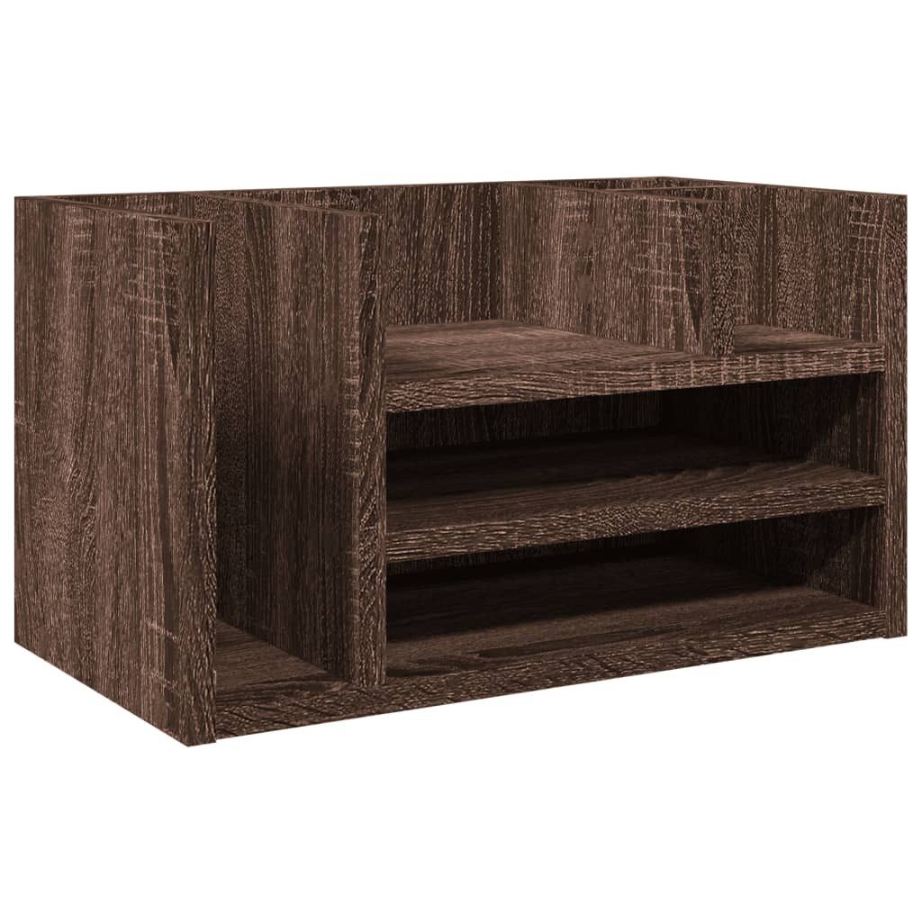 vidaXL Mehrzweckregal NA Ablage Regal Schreibtischregal Schreibtischorganizer Braun Eiche 44