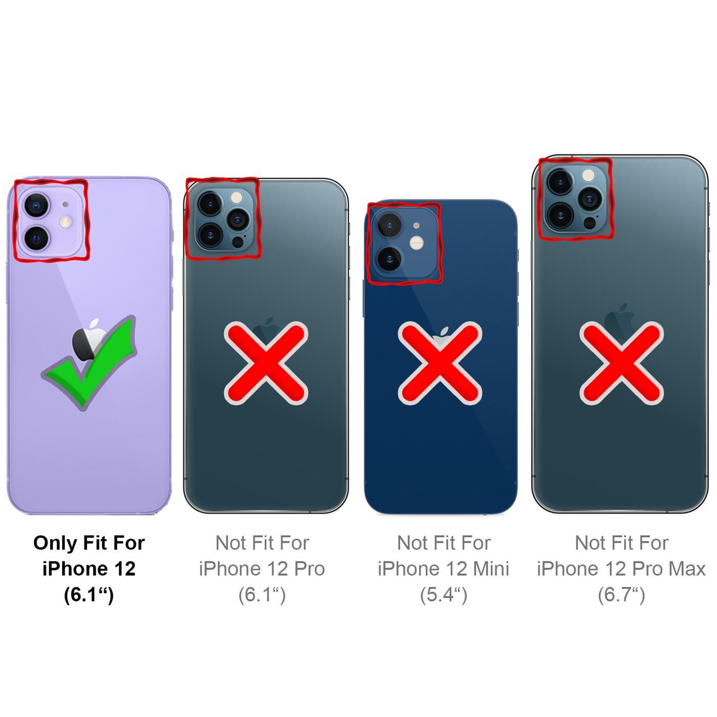 CoolGadget Handyhülle Defender Series Handy Hülle für Apple iPhone 12 6,1 Zoll, Magsafe TPU Schlicht Robust Schutzhülle für iPhone 12 Hülle