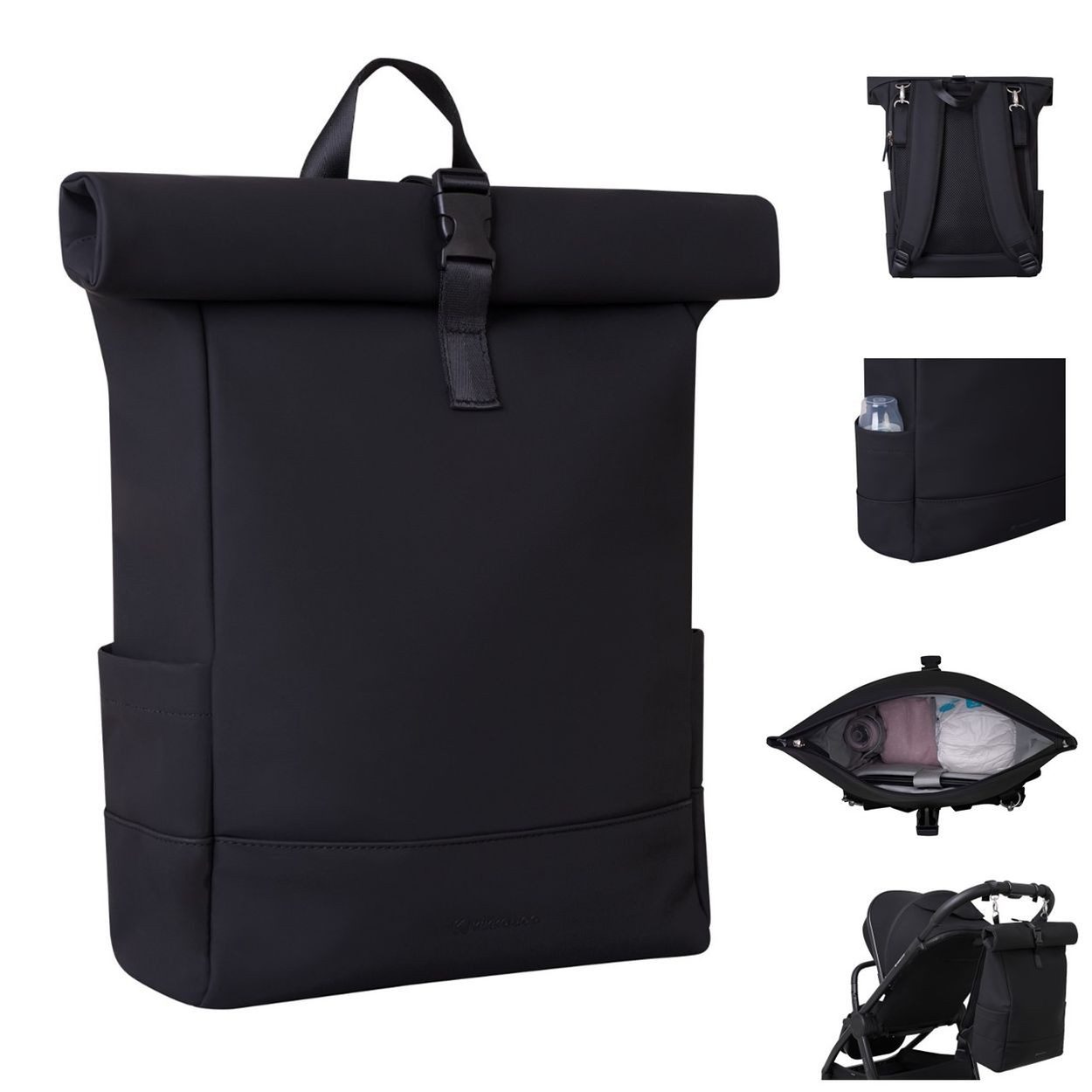 Kikkaboo Wickeltasche Jayden (1-tlg), Rucksack, einstellbare Grifflänge, Reißverschluss, Sicherheitsgurt