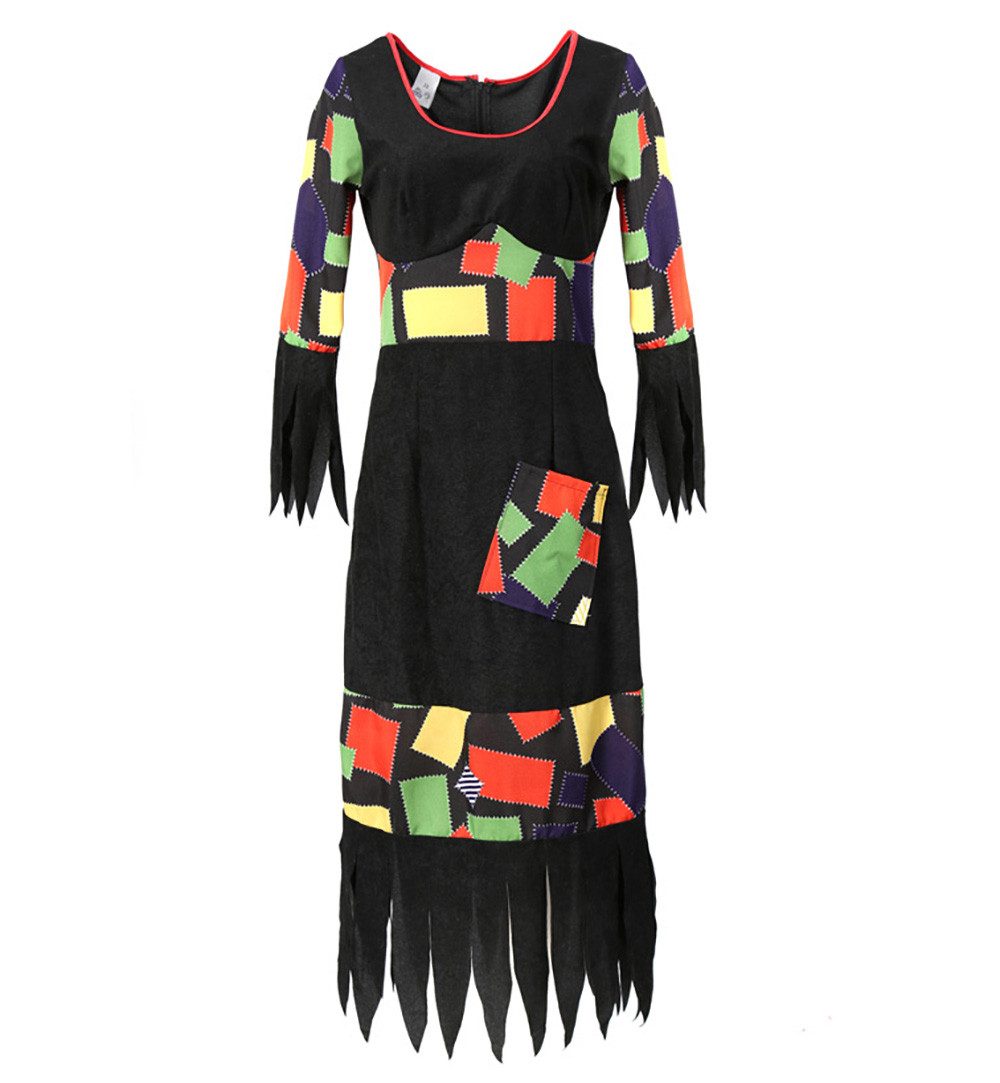 Fries Hexen-Kostüm Flickenhexe Hexen Kleid Kostüm Halloween Karneval Faschi günstig online kaufen