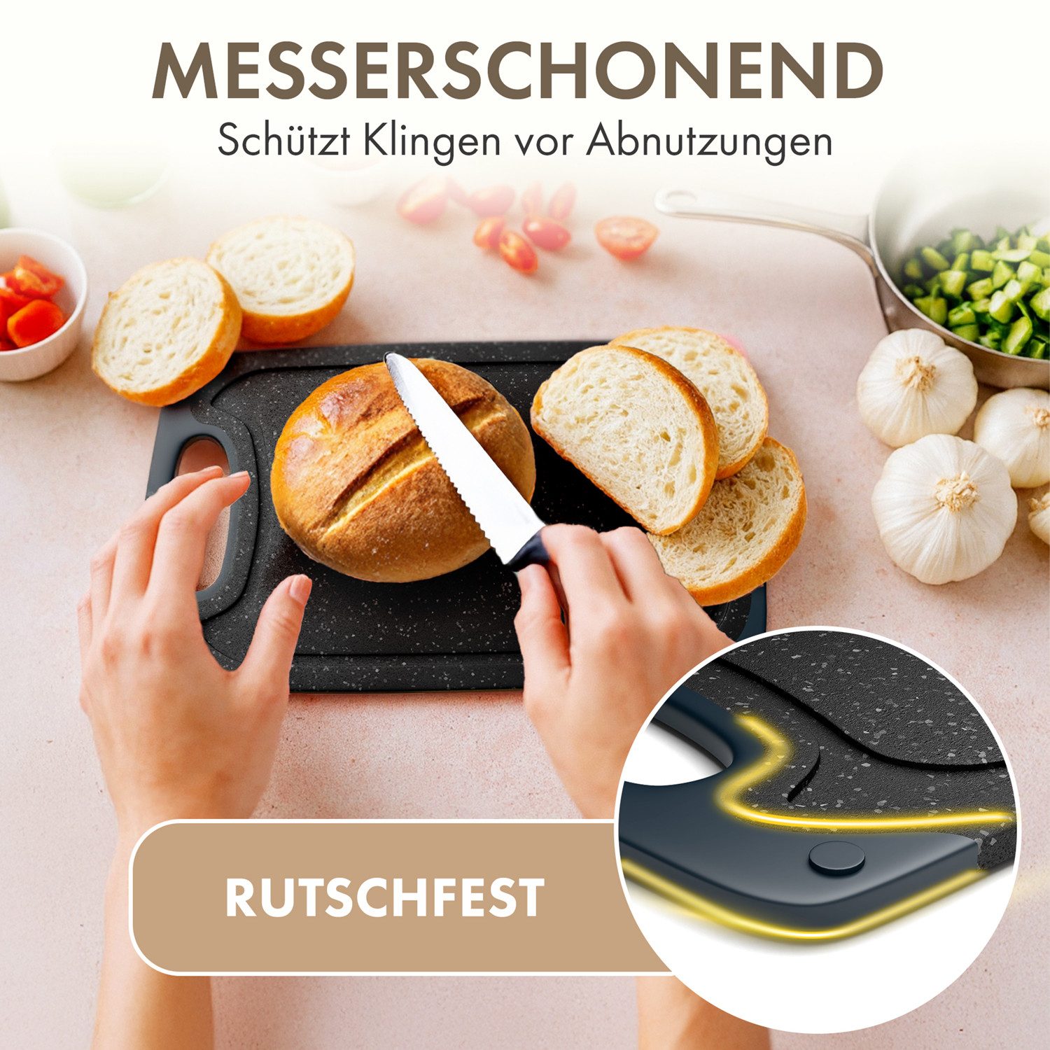 Blumtal Frühstücksbrett Blumtal Frühstücksbrettchen Kunststoff 25x15 im Set spülmaschinenfest, Kunststoff, (2-St)