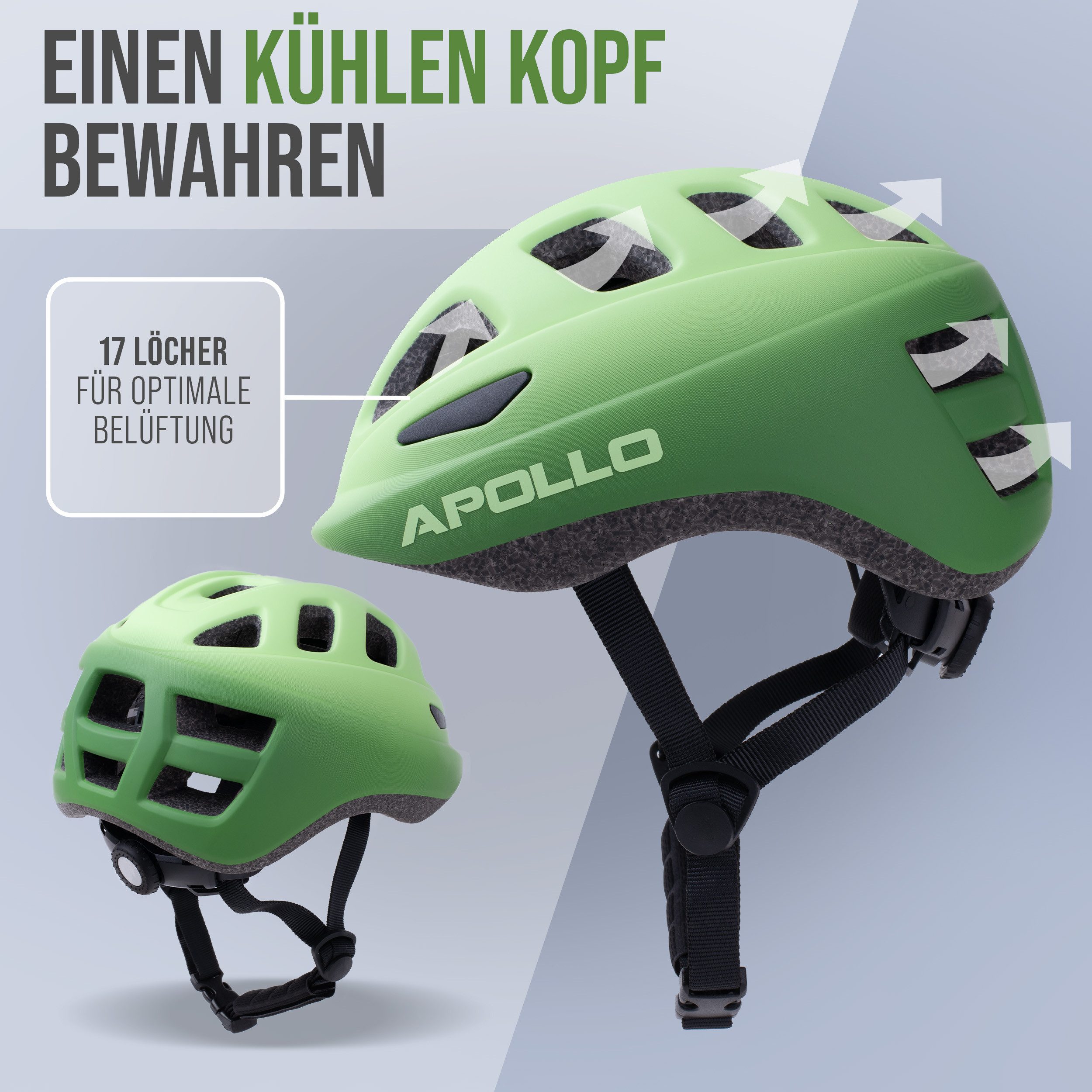 Apollo Inlineskates Fahrradhelm, Kinder & Jugendliche, Multisport-Helm, verstellbar, ab 3 Jahren