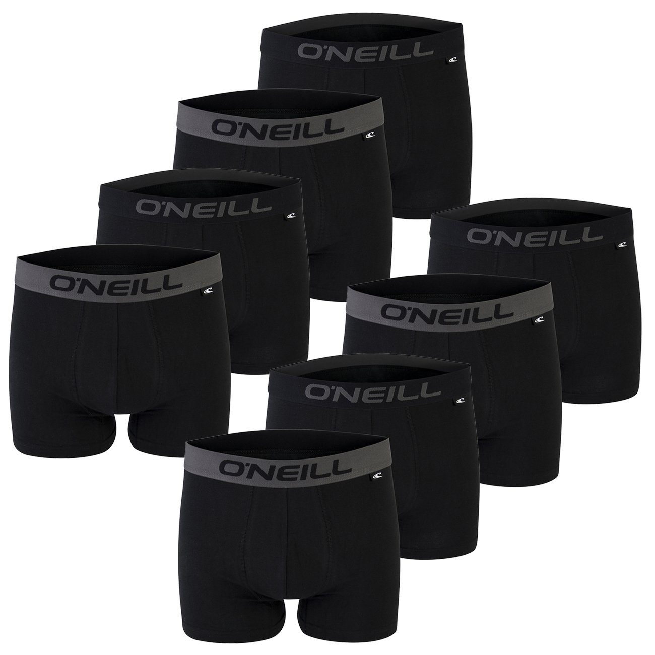 O'Neill Boxershorts Men boxer O'Neill plain Multipack (8-St) mit Logo Webbund 8x Black (6969P)