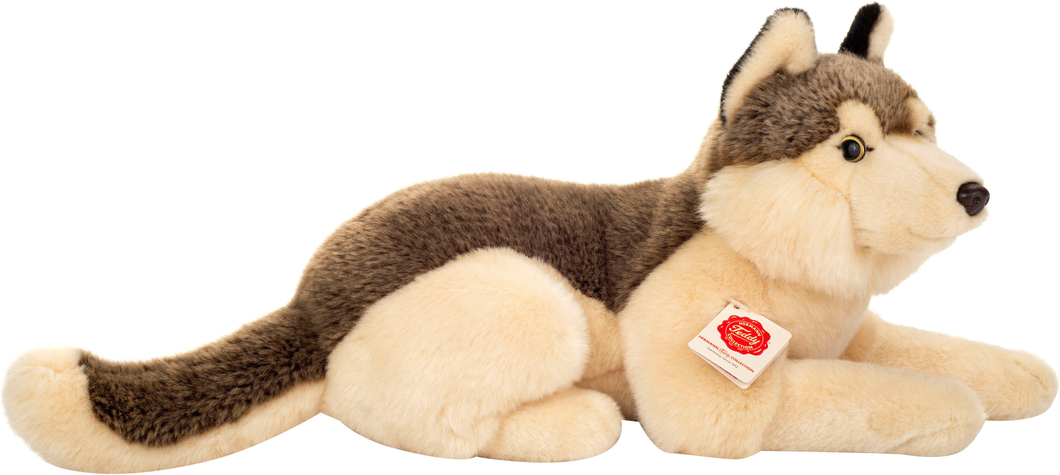 Teddy Hermann® Kuscheltier Wolf liegend, 40 cm, zum Teil aus recyceltem Material