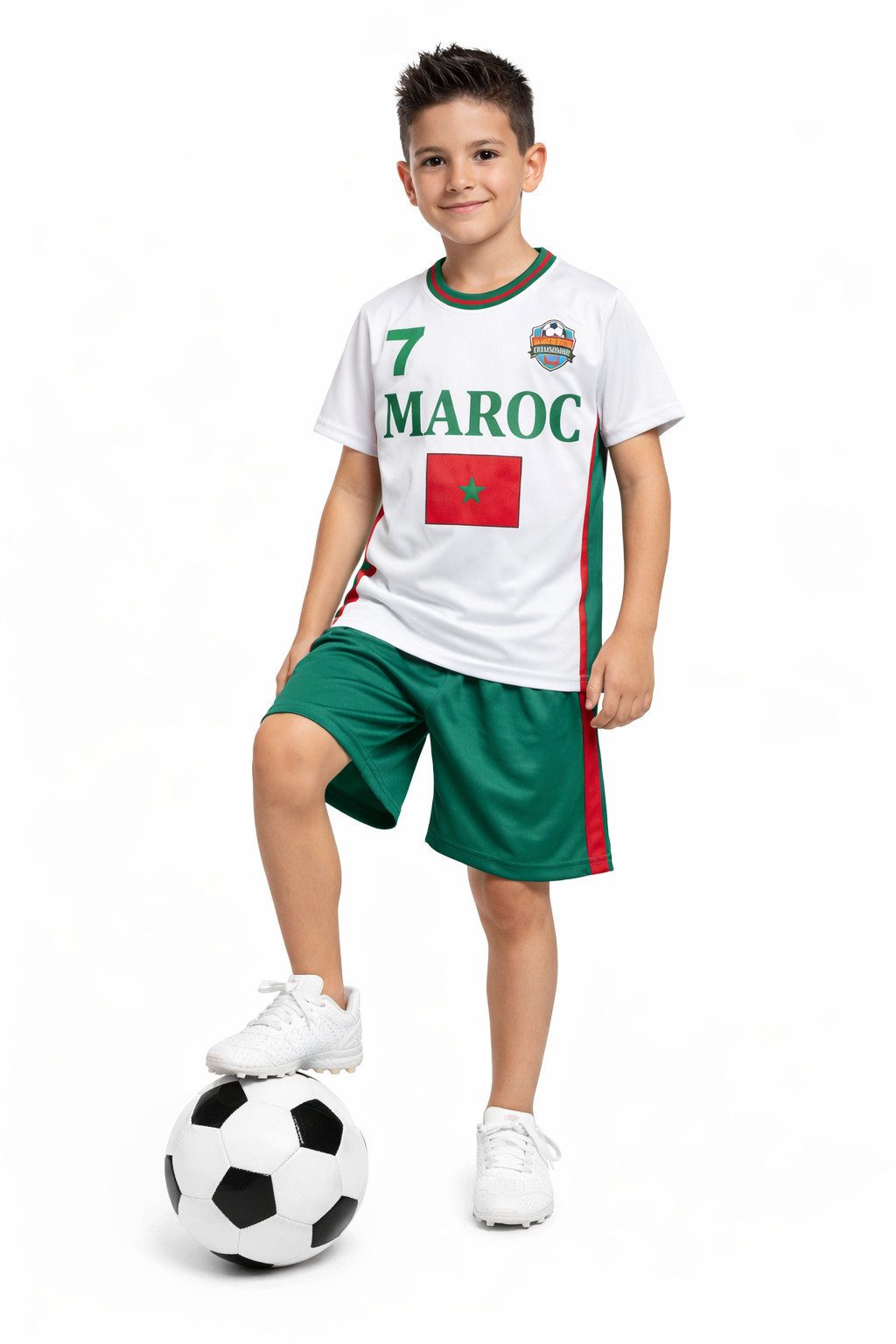 Fashion Boy Fußballtrikot Set Marokko MAROC Trikot + Shorts Fussball Fan, JS295e (Set)