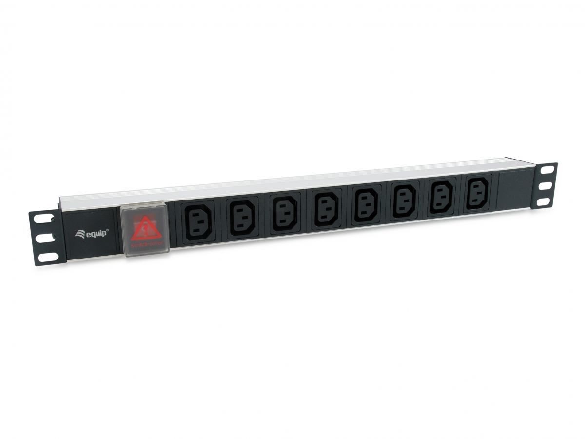 equip 48.3cm(19) C13/Kaltgeräte Steckdosenleiste 8-fach, Schalter Steckdosenleiste
