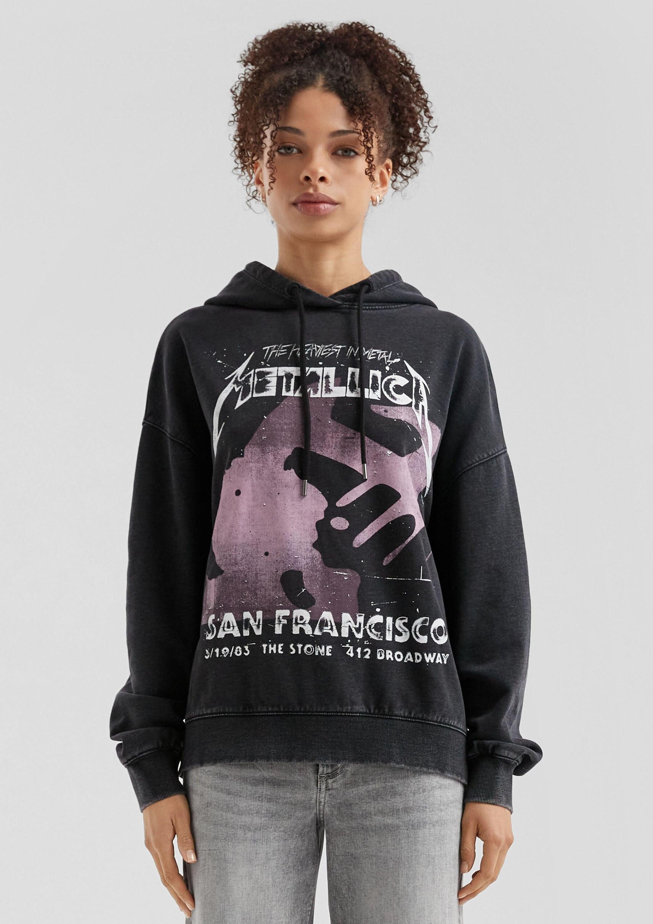 QS Sweatshirt Sweatshirt Metallica® Band-Sweatshirt mit Wascheffekt günstig online kaufen